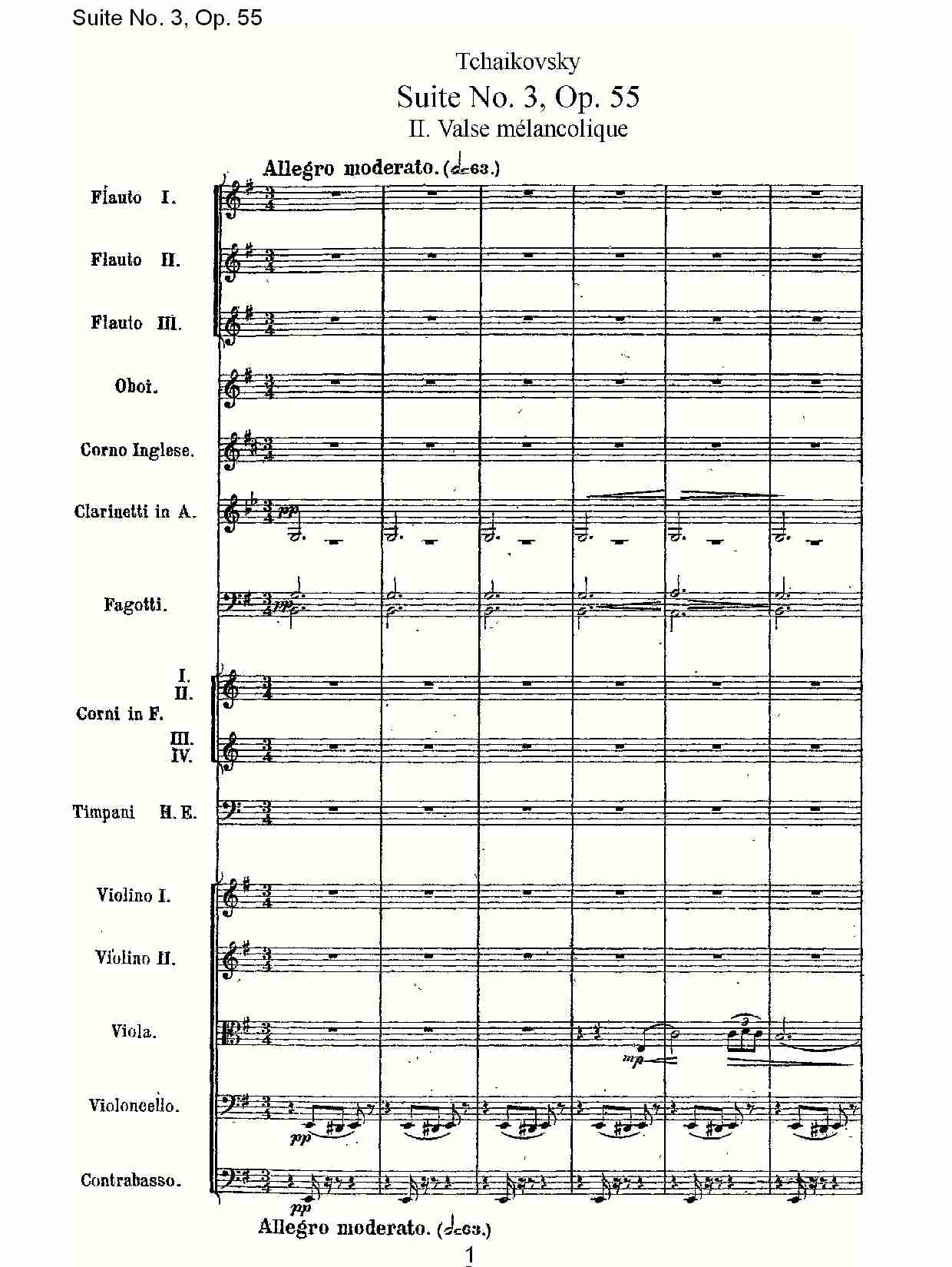 Suite No. 3, Op.55  第三套曲,Op.55第二乐章（一）总谱（图1）