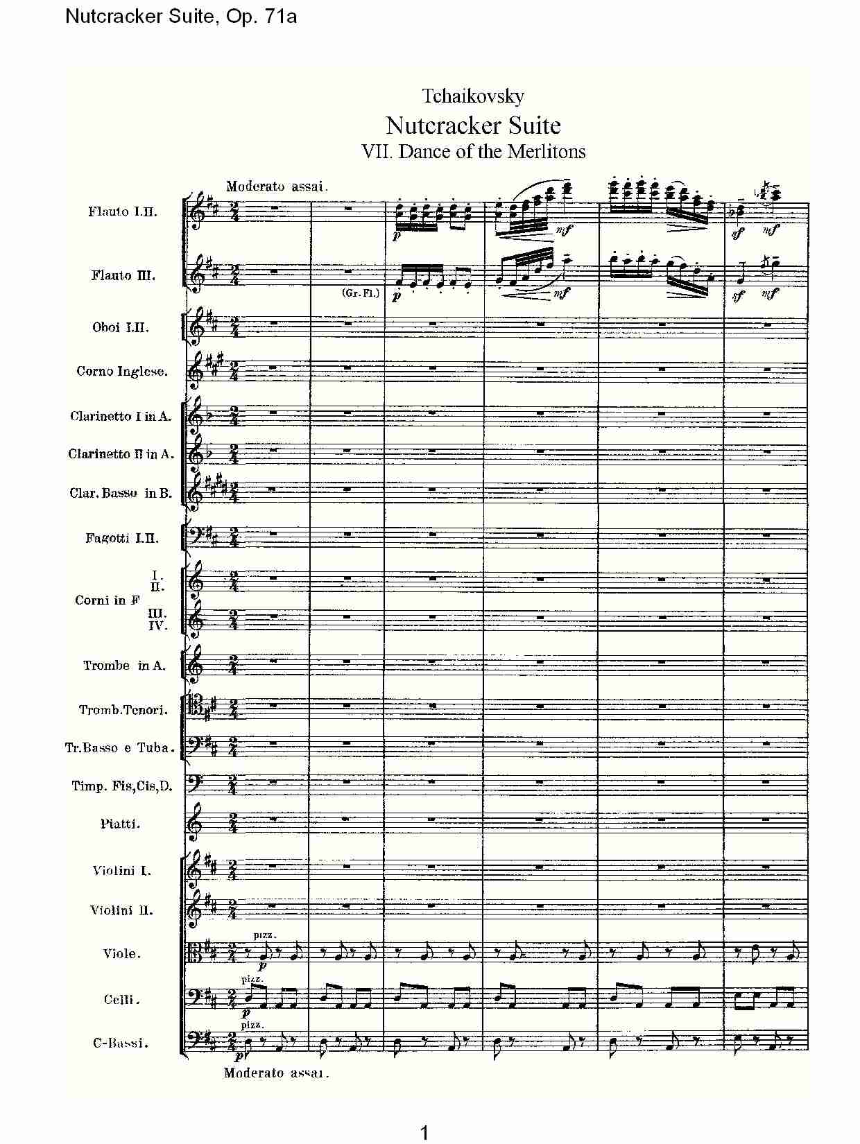 Nutcracker Suite, Op.71a   胡桃铗套曲，Op.71a第七乐章（一）总谱（图1）