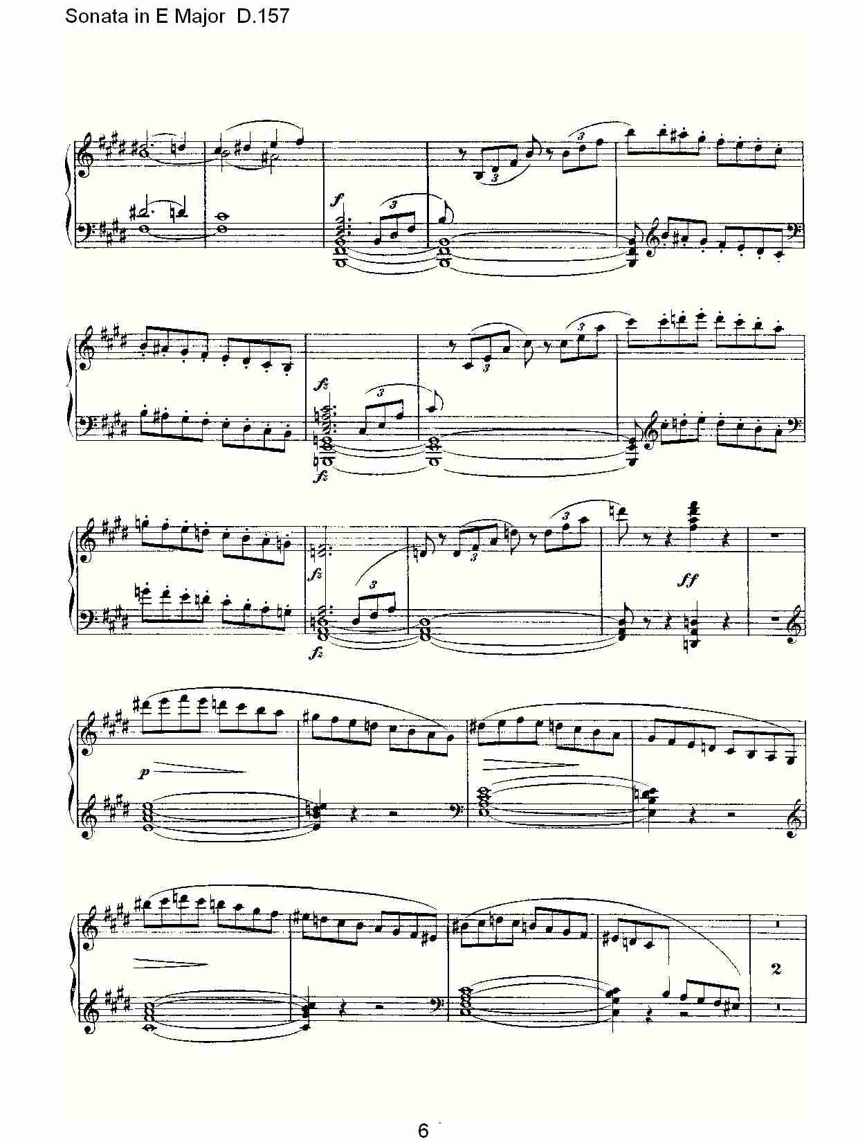 Sonata in E Major D.157  E大调奏鸣曲D.157（二）总谱（图1）