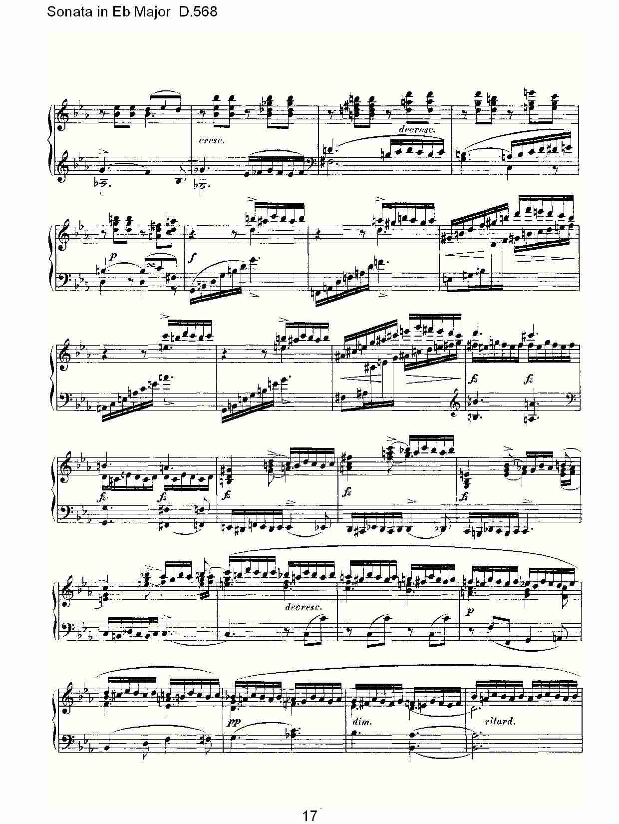 Sonata in Eb Major D.568 Eb大调奏鸣曲D.568（四）总谱（图2）