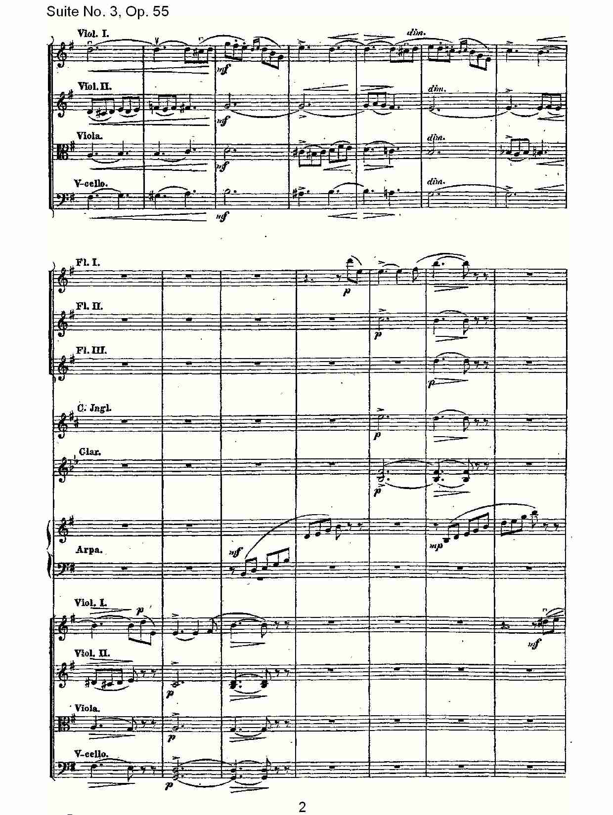 Suite No. 3, Op.55  第三套曲,Op.55第一乐章（一）总谱（图2）