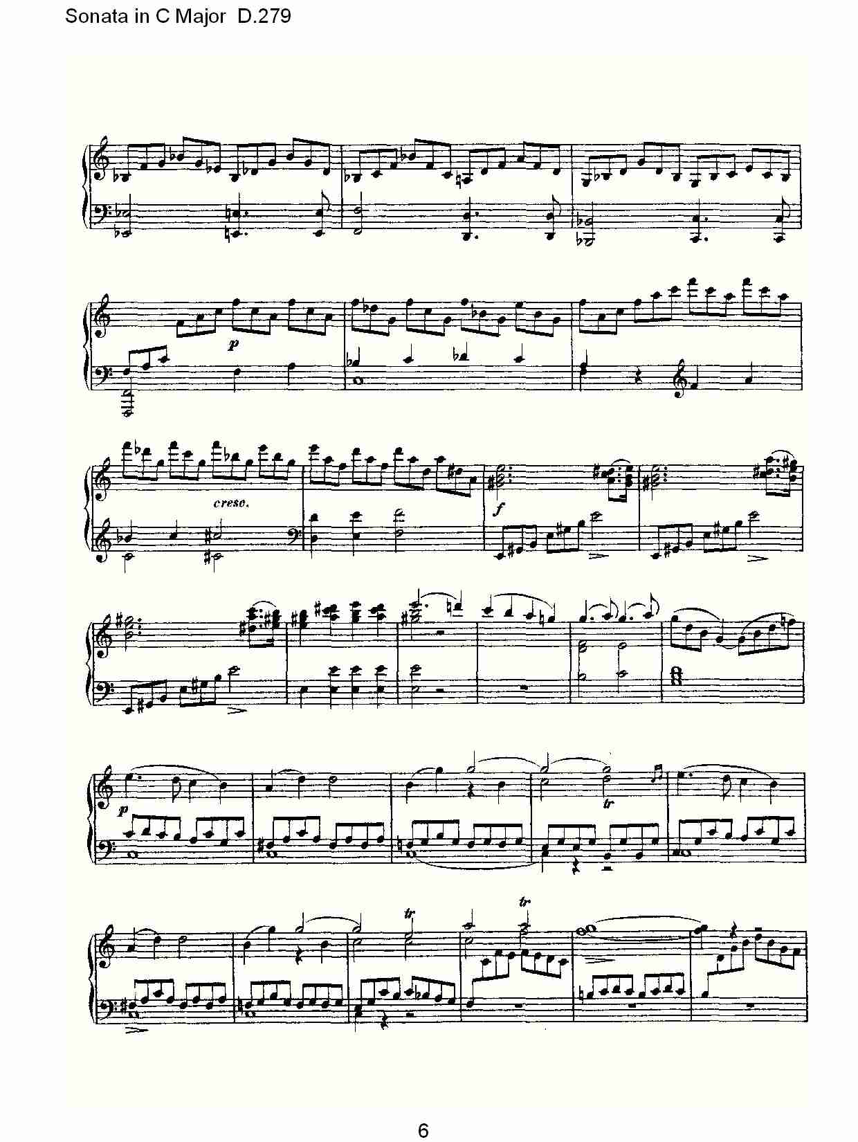 Sonata in C Major D.279  C大调奏鸣曲D.279（二）总谱（图1）