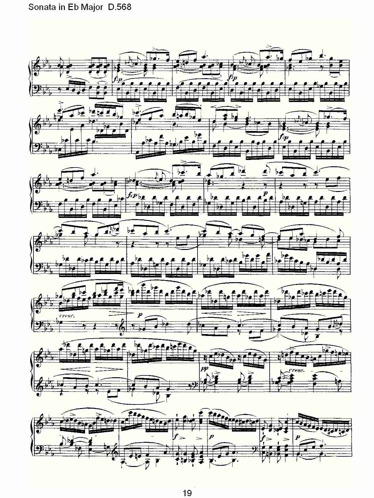 Sonata in Eb Major D.568 Eb大调奏鸣曲D.568（四）总谱（图4）