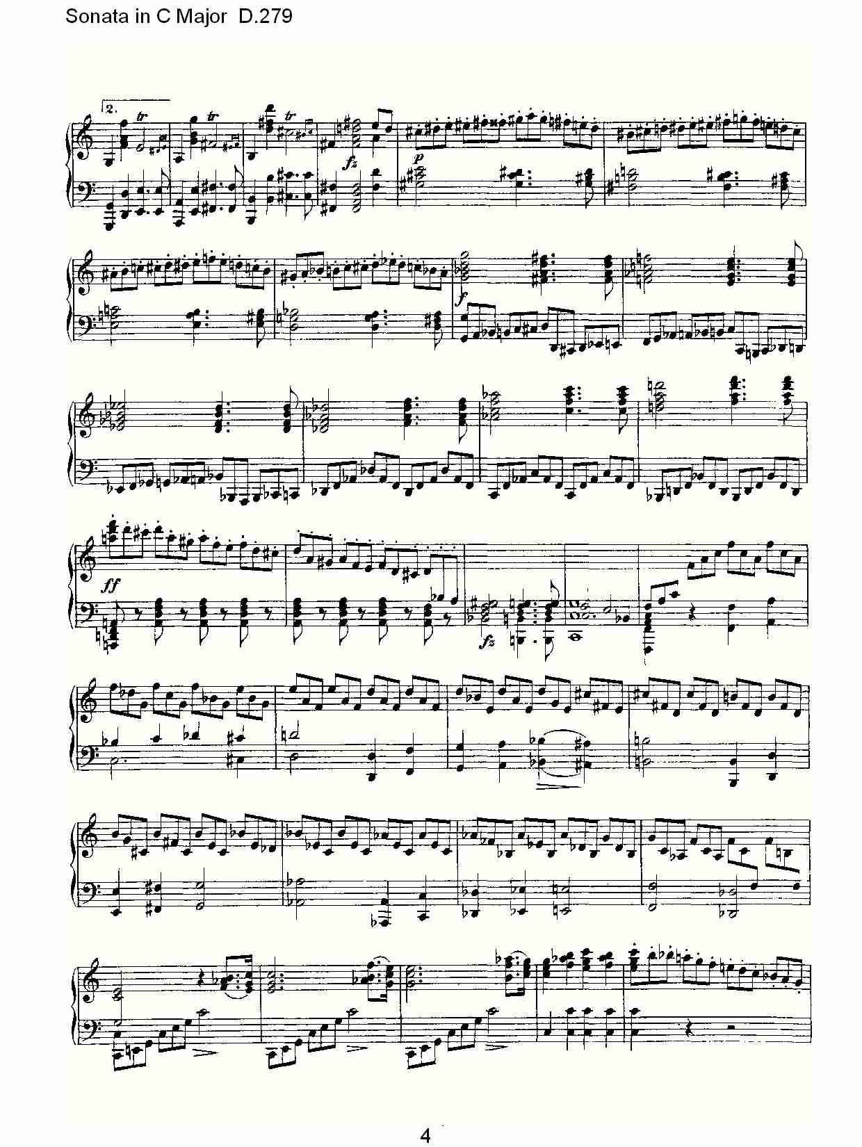 Sonata in C Major D.279  C大调奏鸣曲D.279（一）总谱（图4）