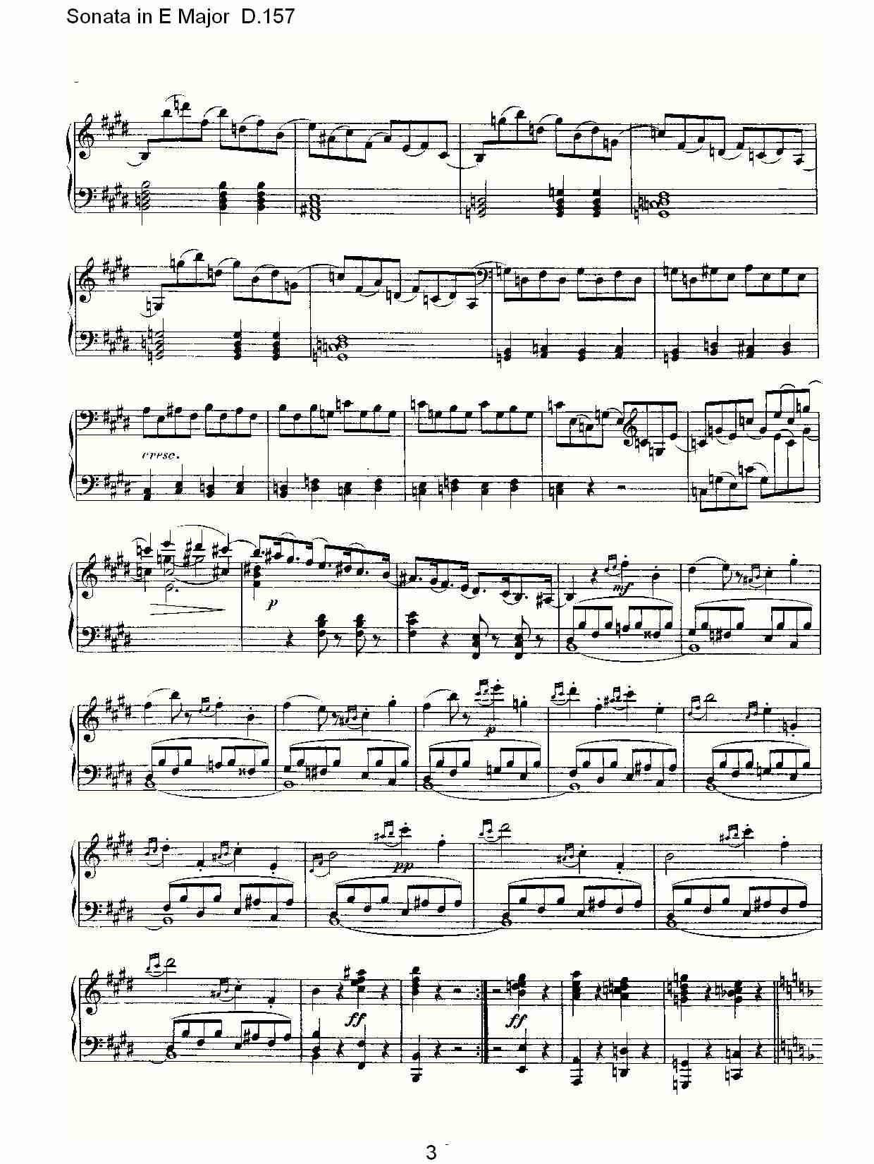 Sonata in E Major D.157  E大调奏鸣曲D.157（一）总谱（图3）