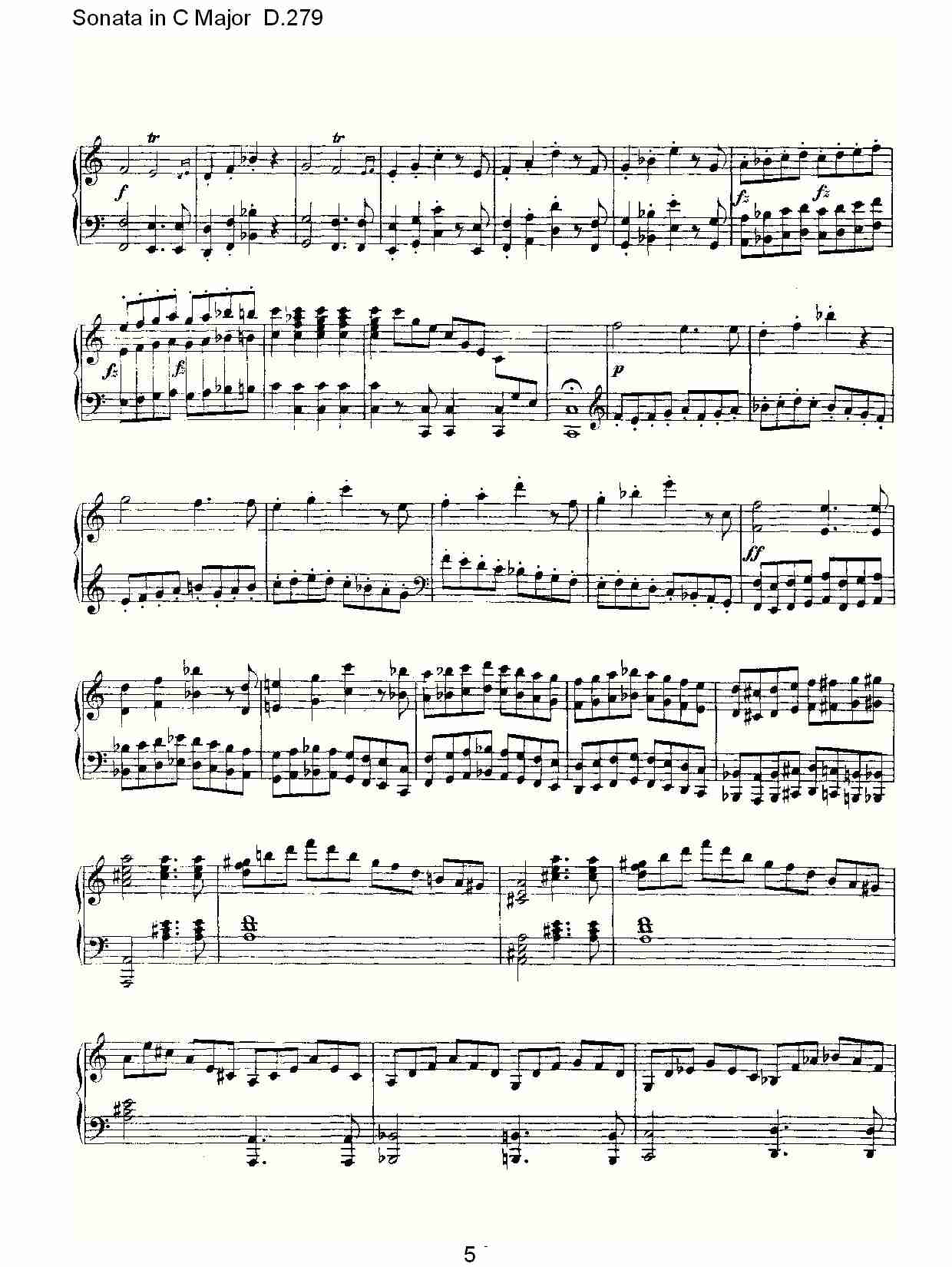 Sonata in C Major D.279  C大调奏鸣曲D.279（一）总谱（图5）