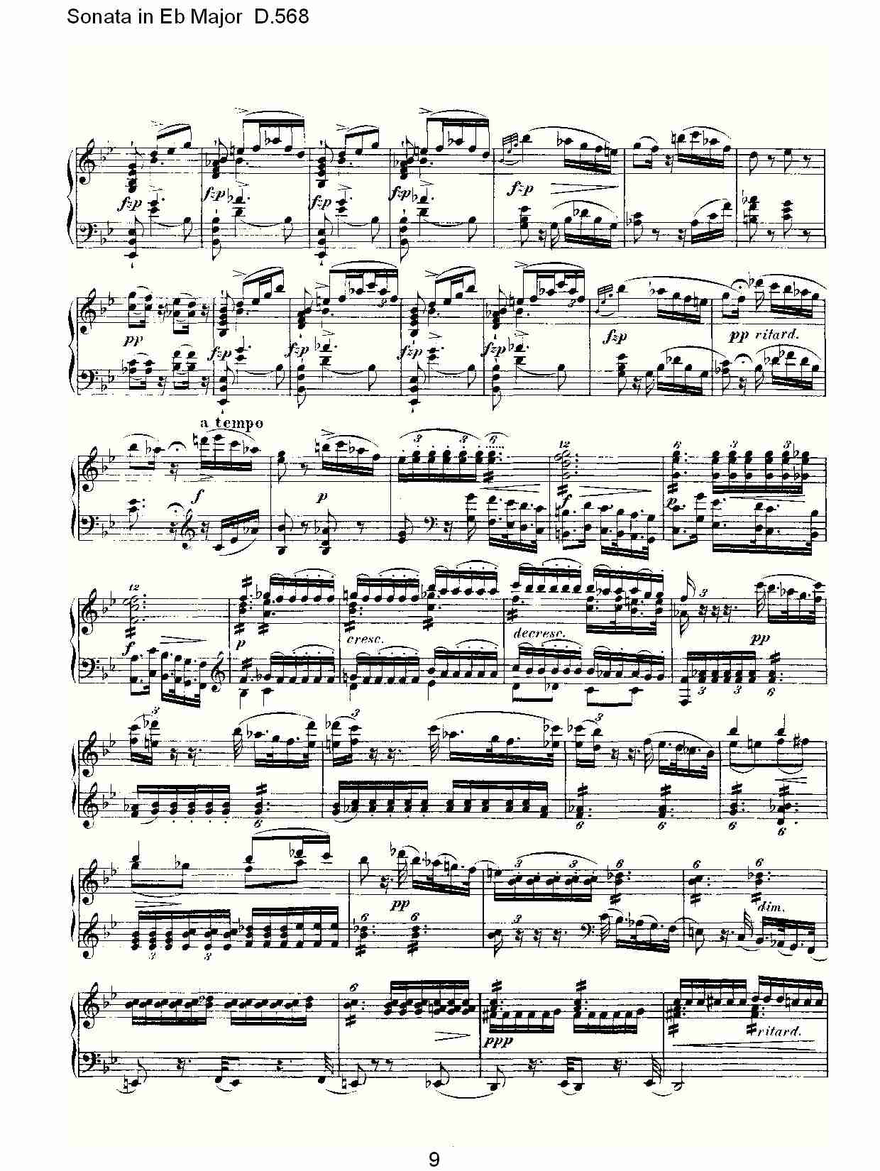 Sonata in Eb Major D.568 Eb大调奏鸣曲D.568（二）总谱（图4）