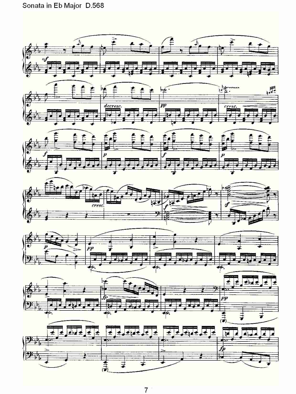 Sonata in Eb Major D.568 Eb大调奏鸣曲D.568（二）总谱（图2）