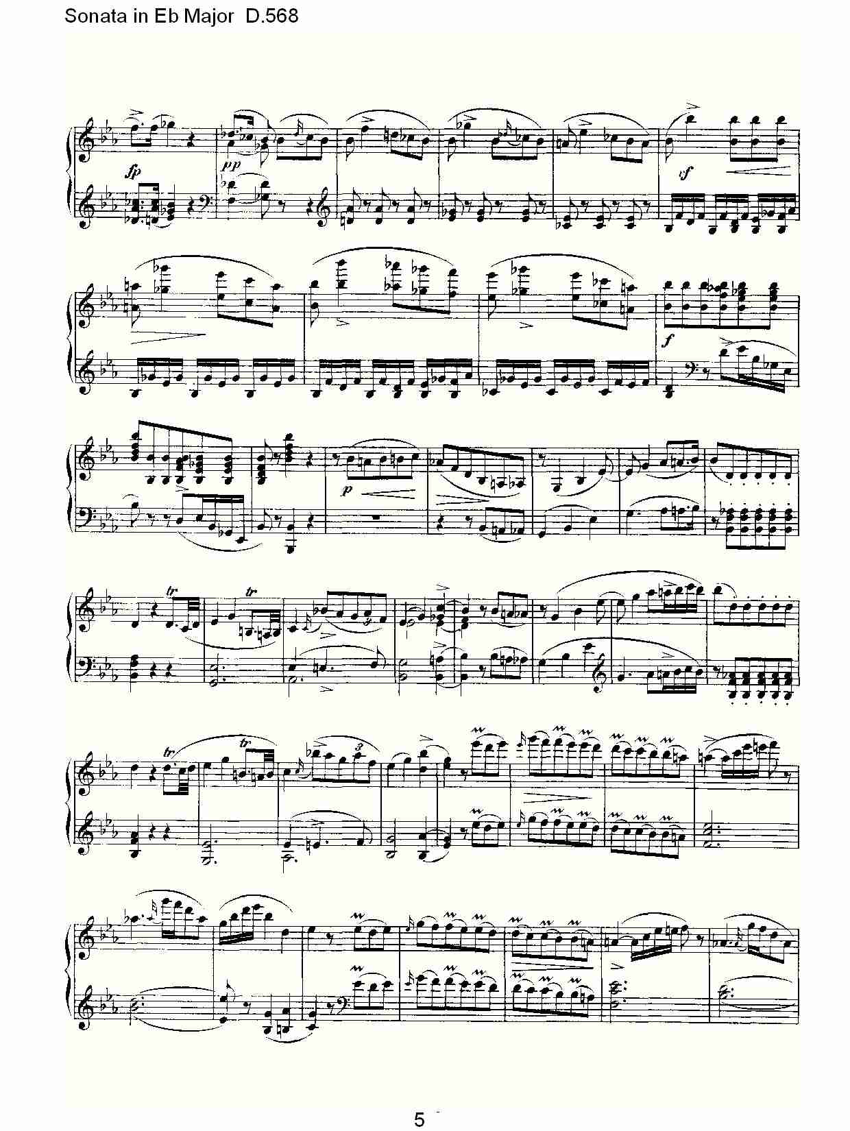 Sonata in Eb Major D.568 Eb大调奏鸣曲D.568（一）总谱（图5）