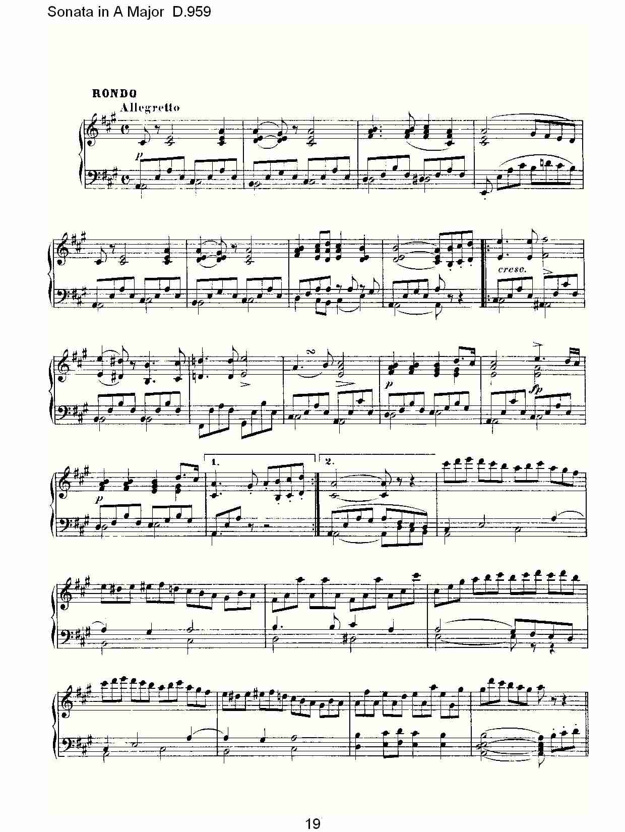 Sonata in A Major D.959  A大调奏鸣曲D.959（四）总谱（图4）