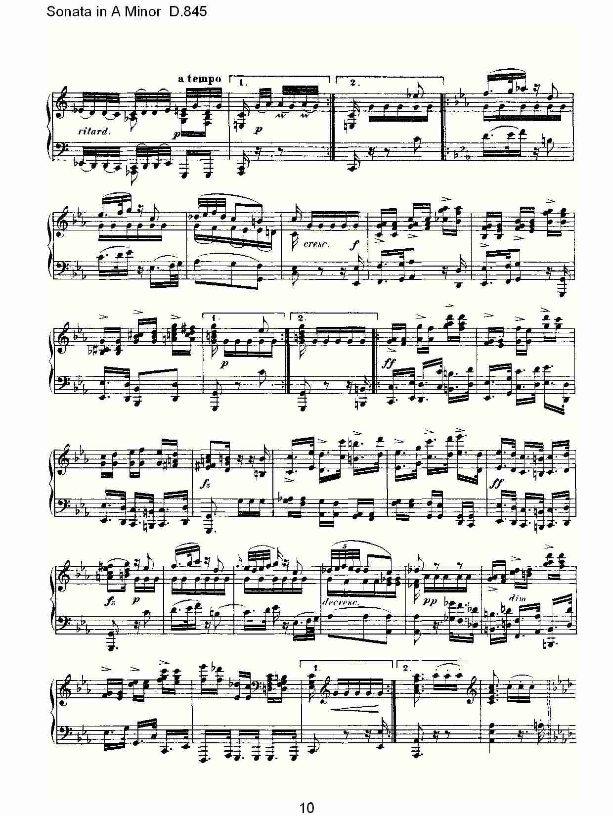 Sonata in A Minor D.845 A小调奏鸣曲D.845（二）总谱（图5）