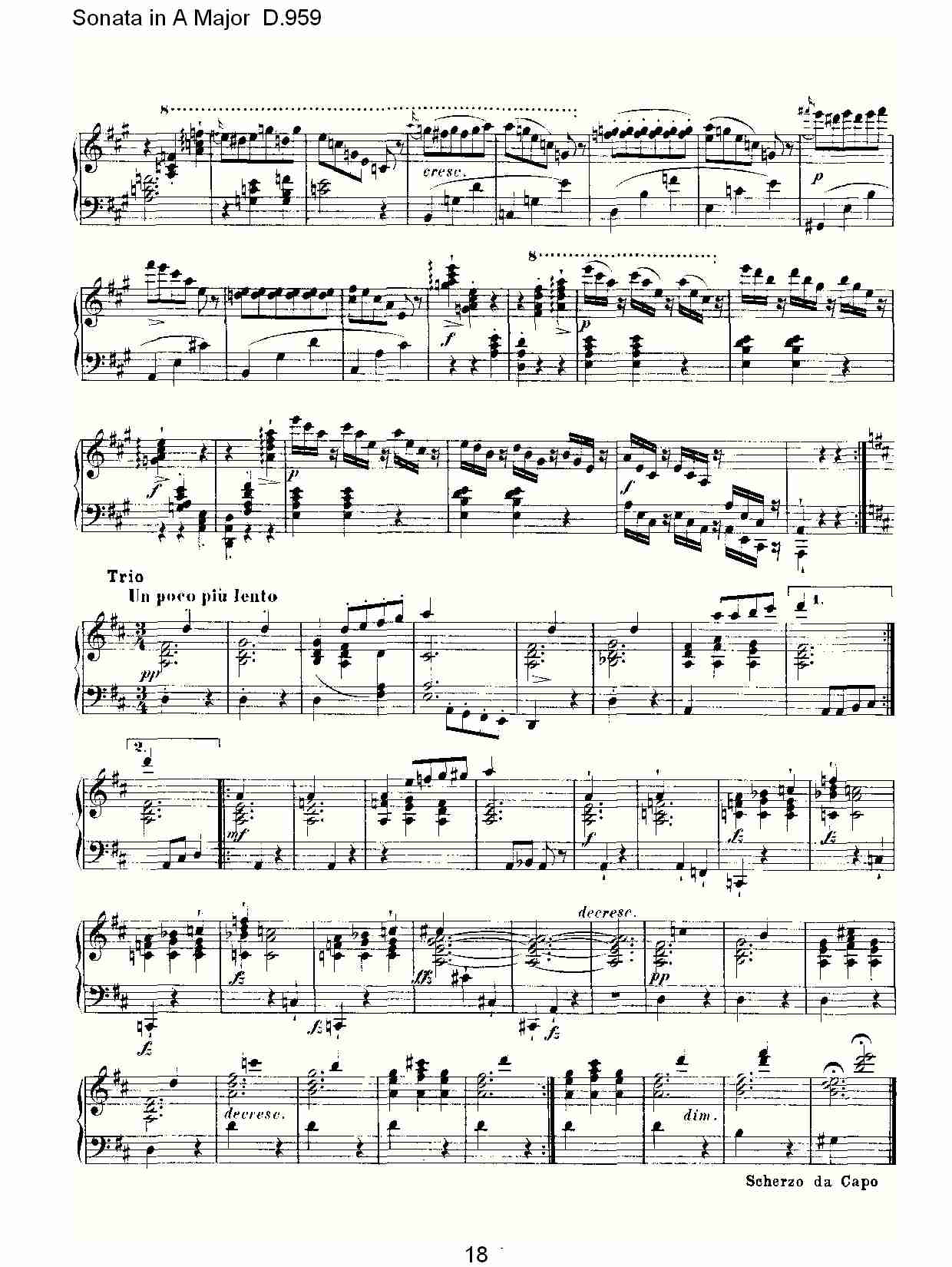 Sonata in A Major D.959  A大调奏鸣曲D.959（四）总谱（图3）