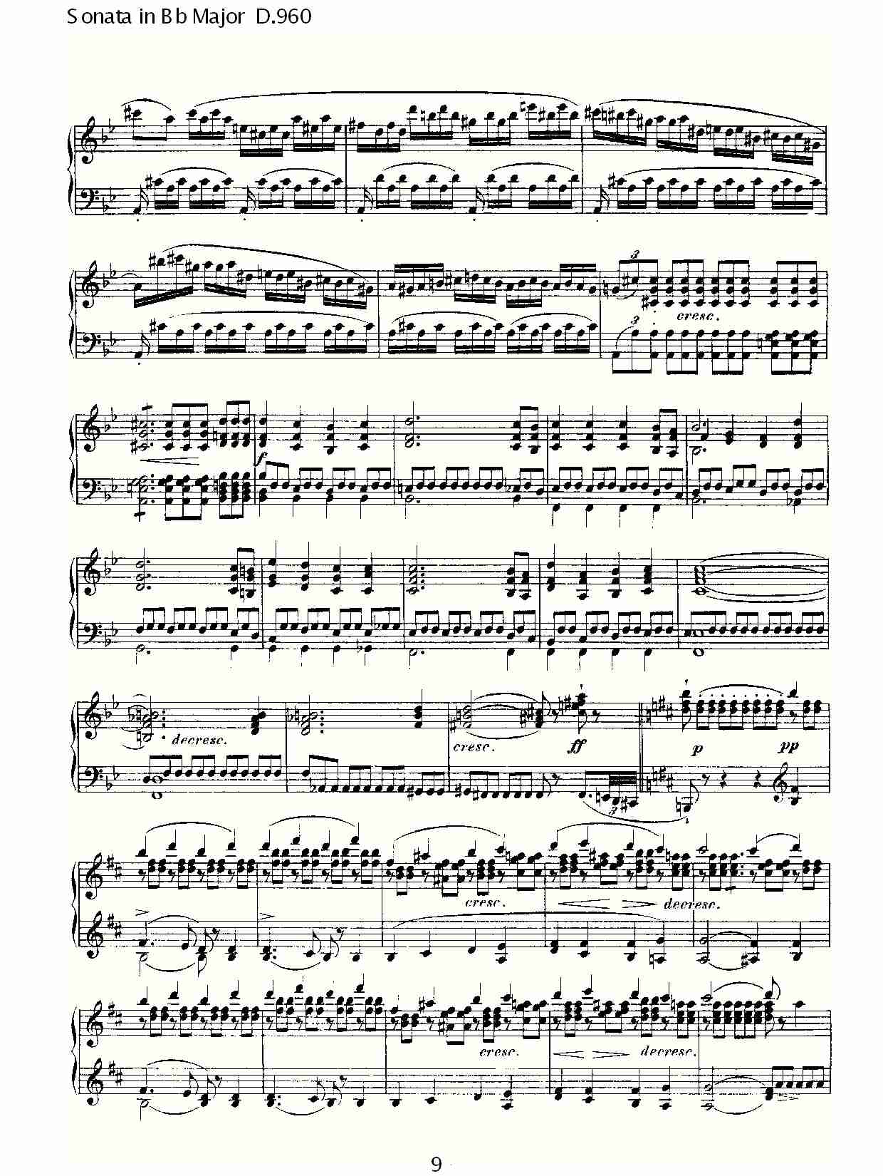 Sonata in Bb Major D.960  Bb大调奏鸣曲D.960（二）总谱（图4）
