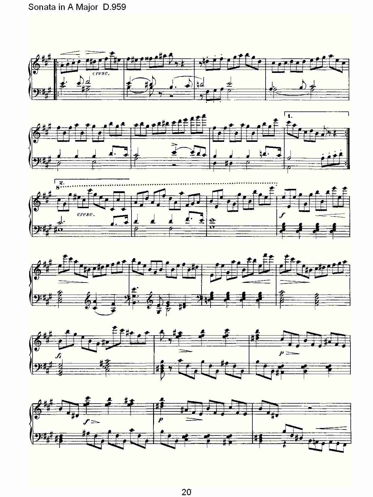 Sonata in A Major D.959  A大调奏鸣曲D.959（四）总谱（图5）