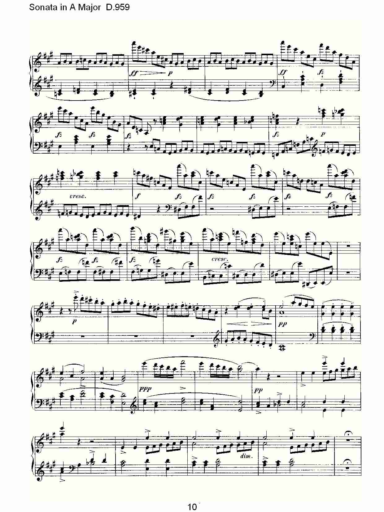 Sonata in A Major D.959  A大调奏鸣曲D.959（二）总谱（图5）