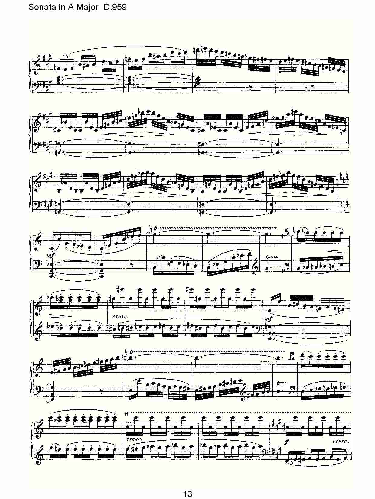 Sonata in A Major D.959  A大调奏鸣曲D.959（三）总谱（图3）