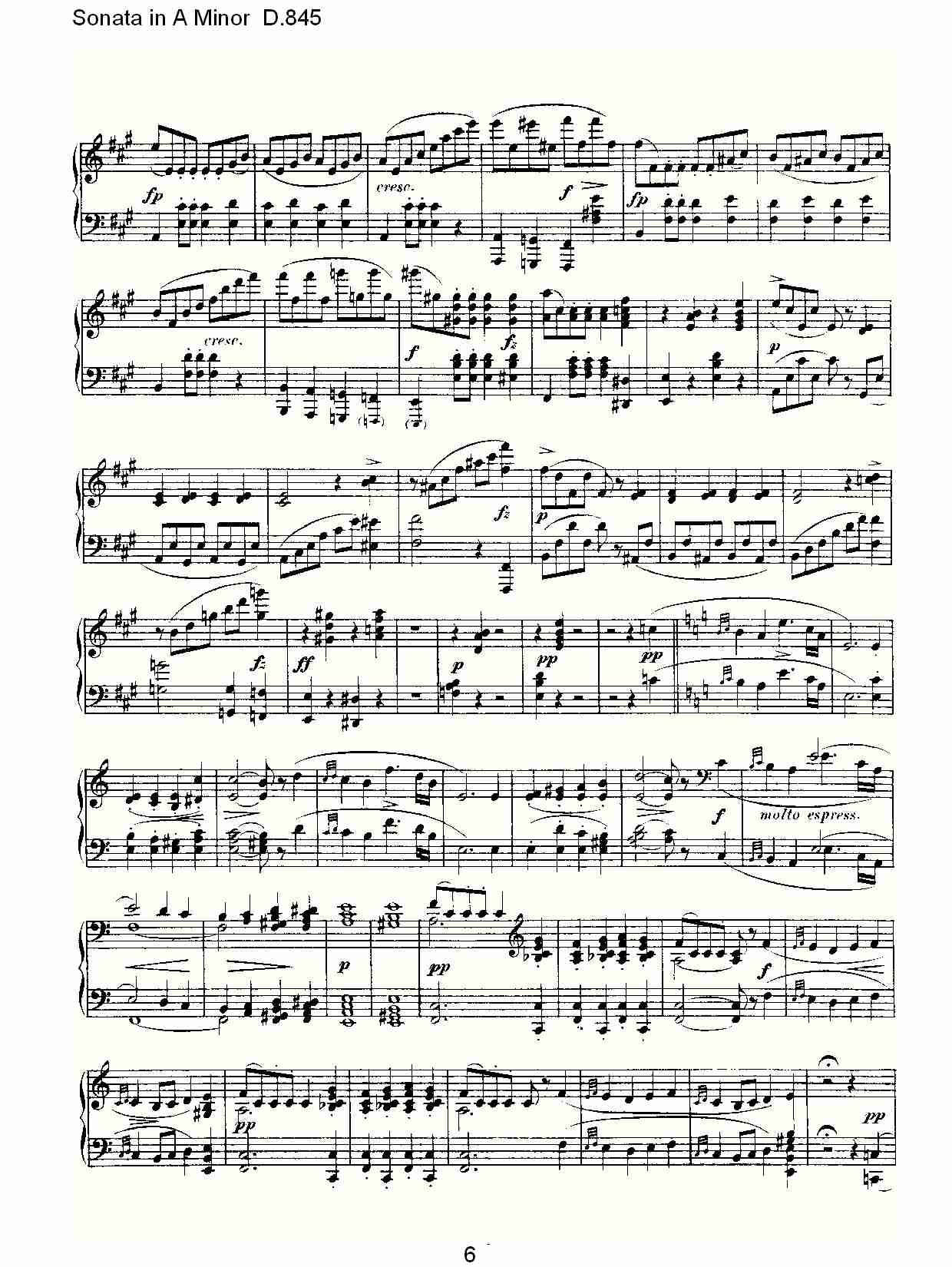 Sonata in A Minor D.845 A小调奏鸣曲D.845（二）总谱（图1）