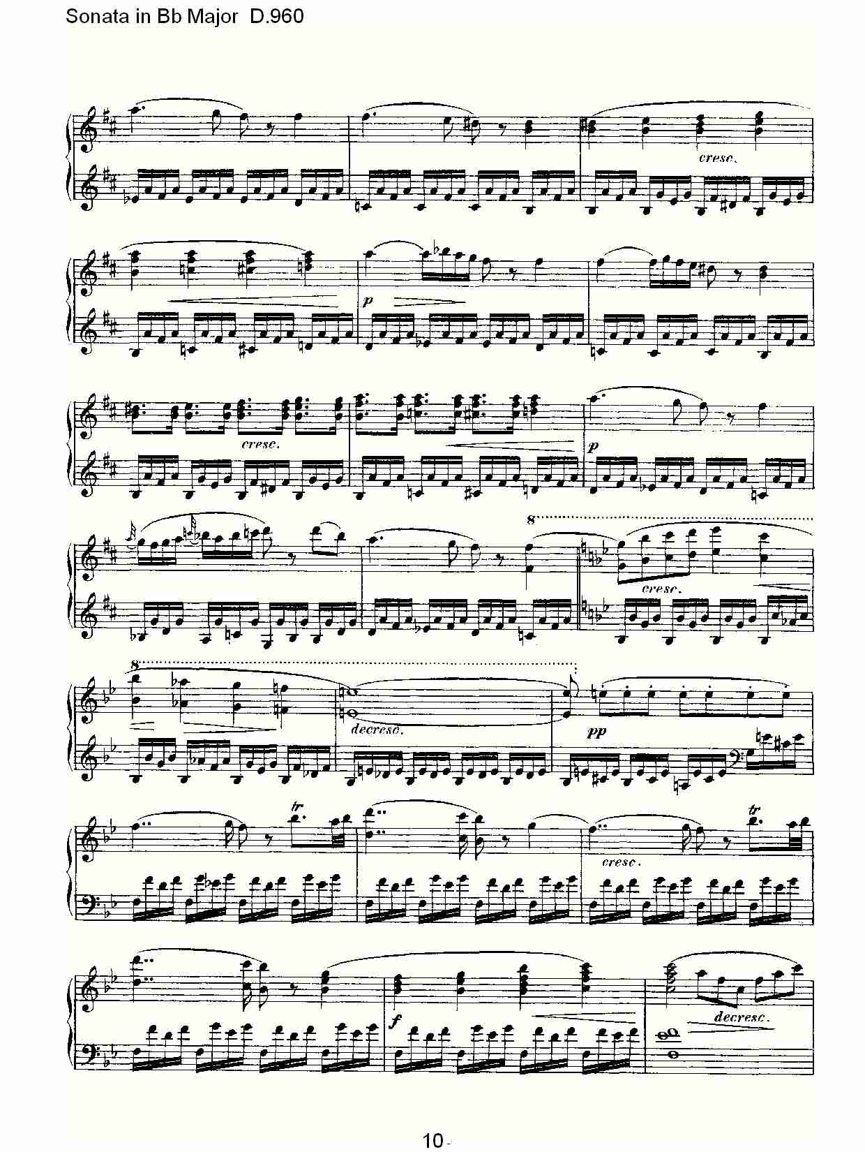 Sonata in Bb Major D.960  Bb大调奏鸣曲D.960（二）总谱（图5）