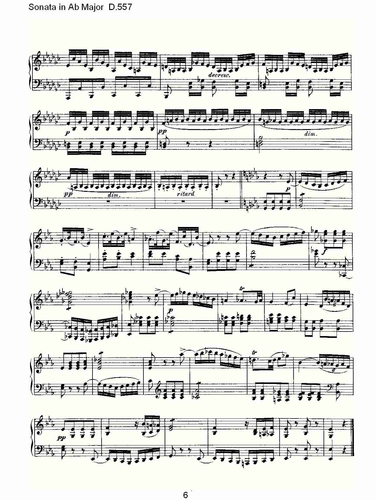 Sonata in Ab Major D.557 Ab大调奏鸣曲D.557（二）总谱（图1）