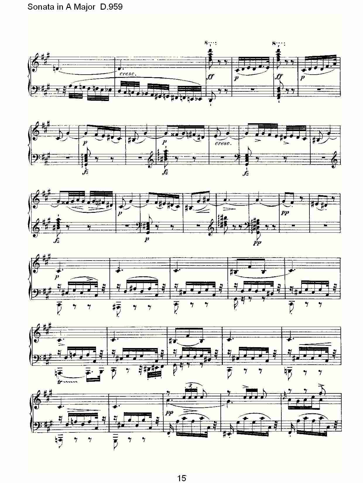 Sonata in A Major D.959  A大调奏鸣曲D.959（三）总谱（图5）