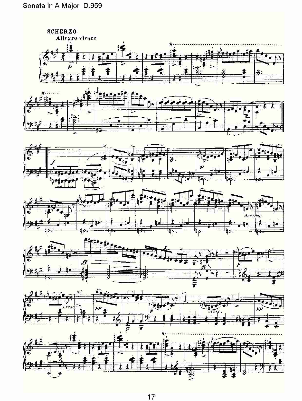Sonata in A Major D.959  A大调奏鸣曲D.959（四）总谱（图2）