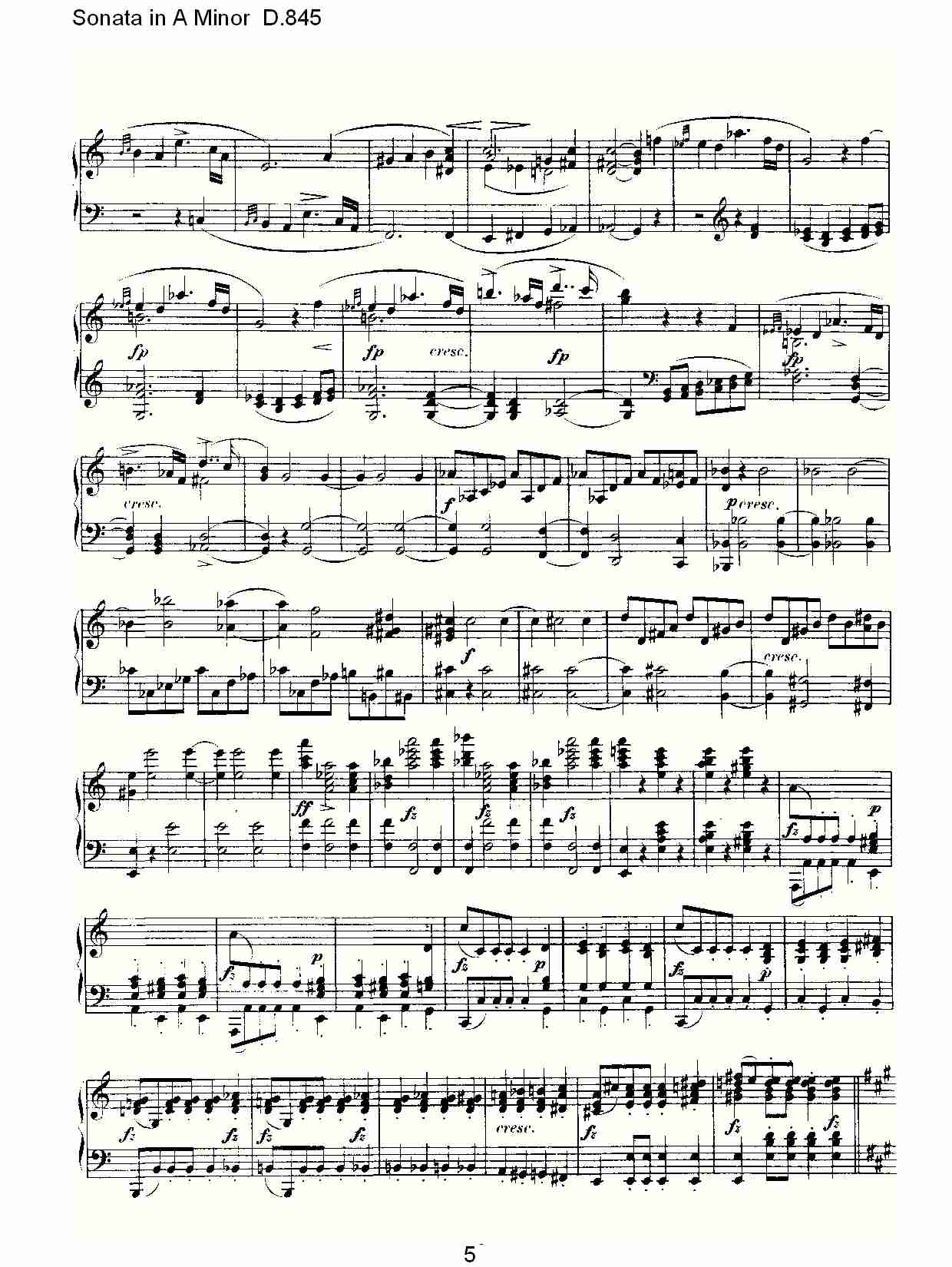 Sonata in A Minor D.845 A小调奏鸣曲D.845（一）总谱（图5）
