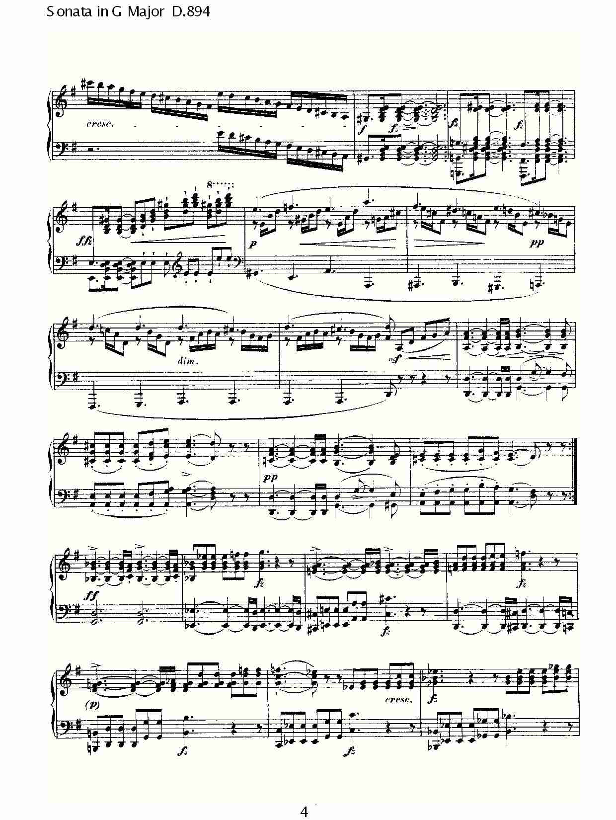 Sonata in G Major D.894 G大调奏鸣曲D.894（一）总谱（图4）