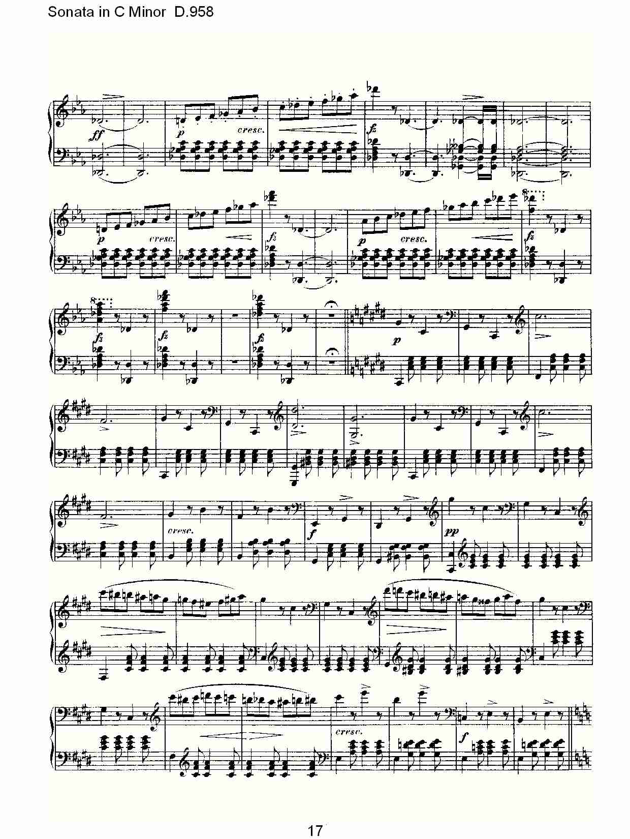 Sonata in C Minor D.958  C小调奏鸣曲D.958（四）总谱（图2）