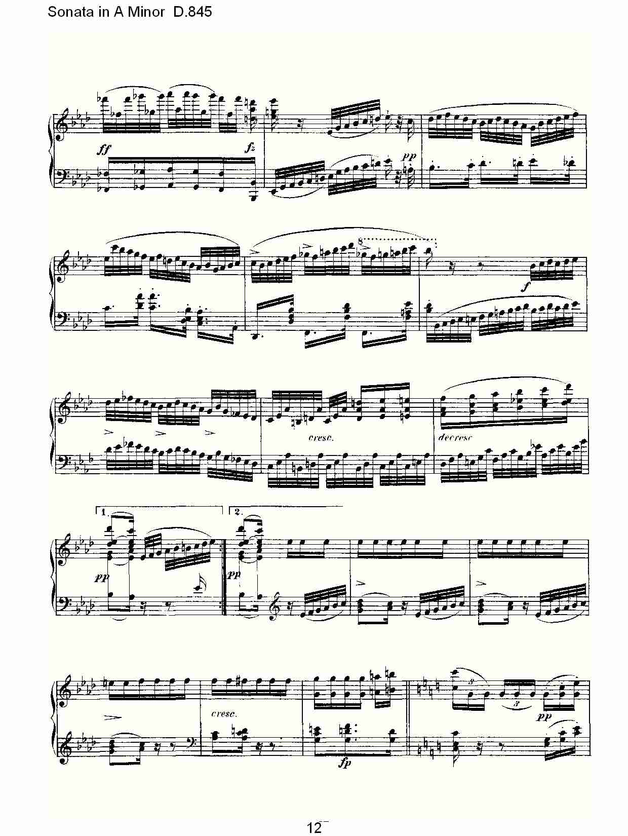 Sonata in A Minor D.845 A小调奏鸣曲D.845（三）总谱（图2）