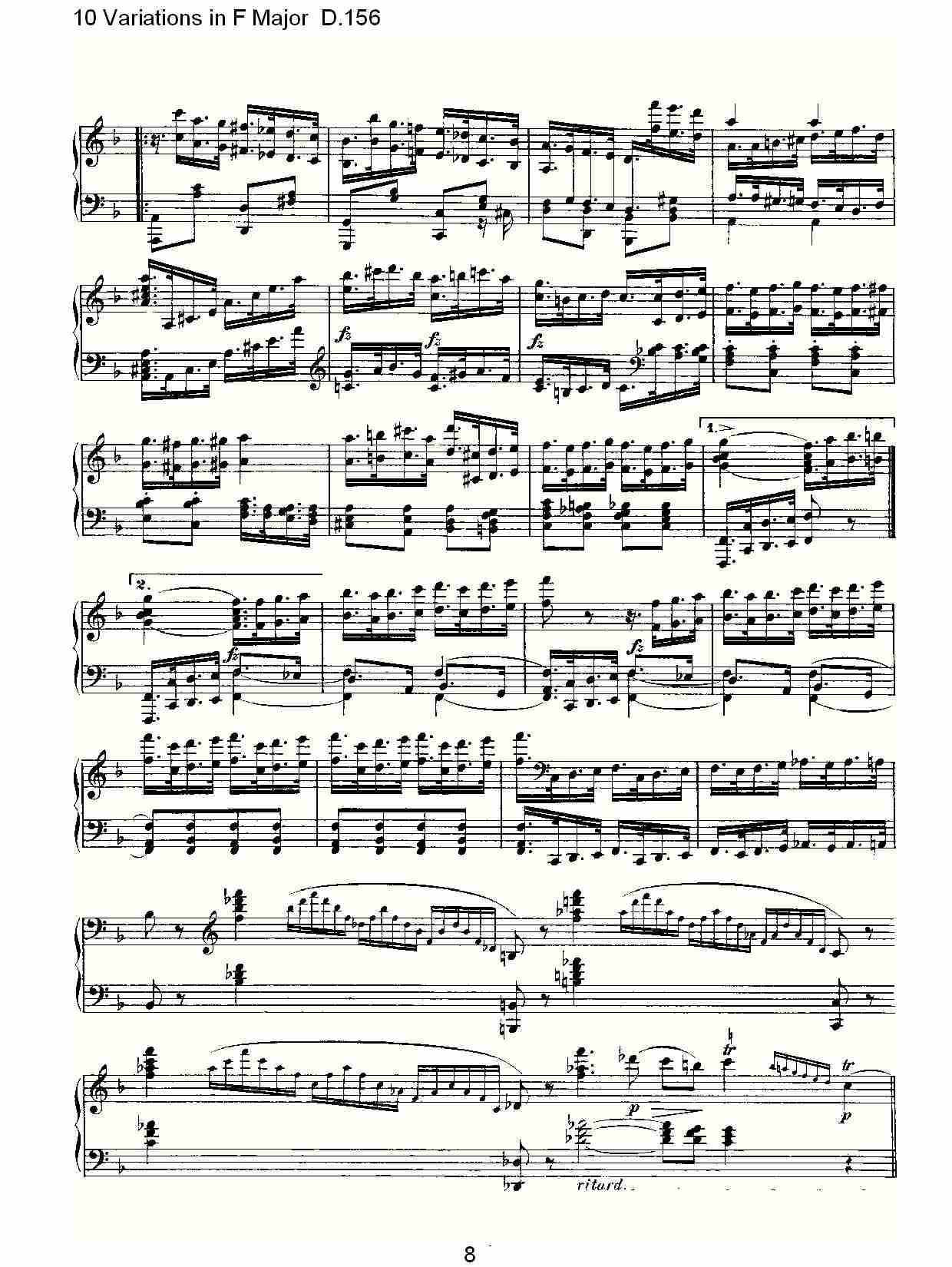 10 Variations in F Major D.156   F大调10变奏曲D.156（二）总谱（图3）