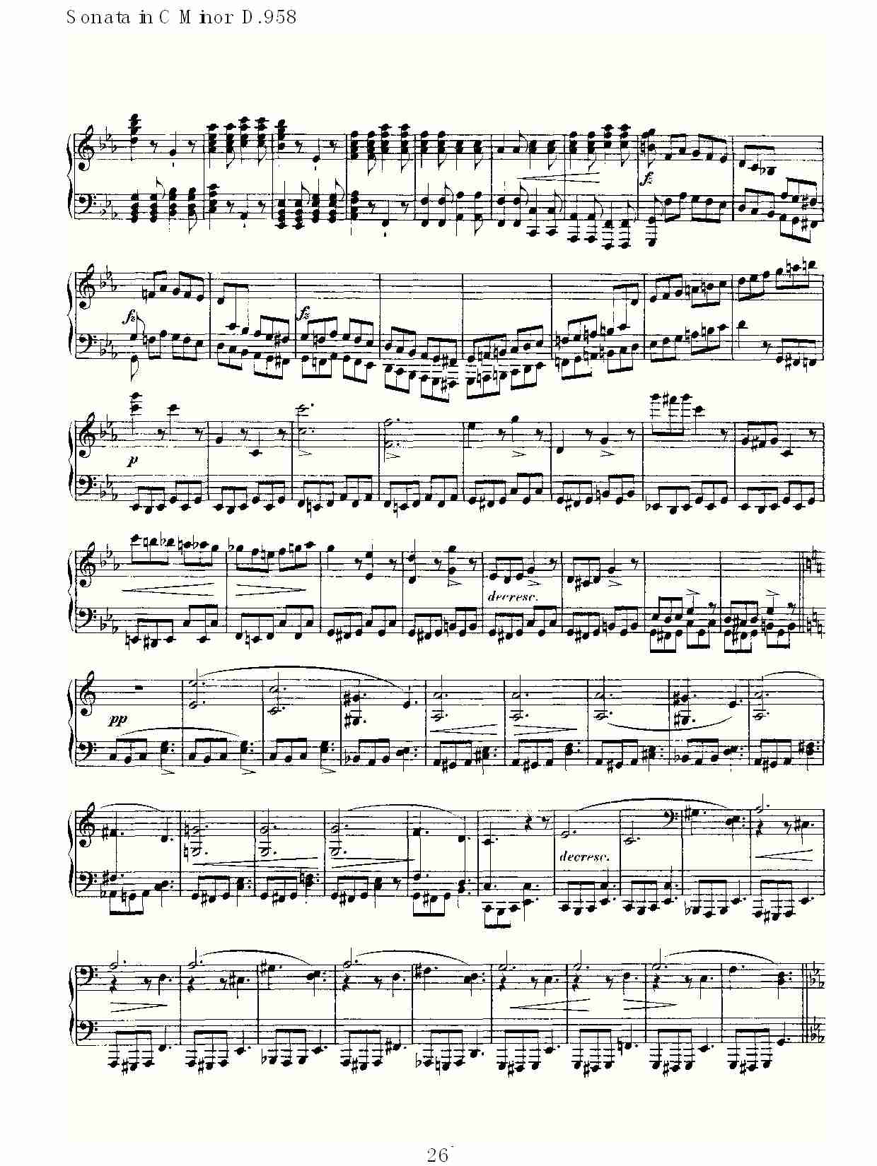 Sonata in C Minor D.958  C小调奏鸣曲D.958（六）总谱（图1）