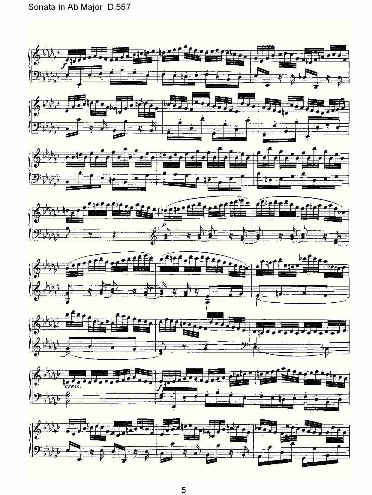 Sonata in Ab Major D.557 Ab大调奏鸣曲D.557（一）总谱（图5）