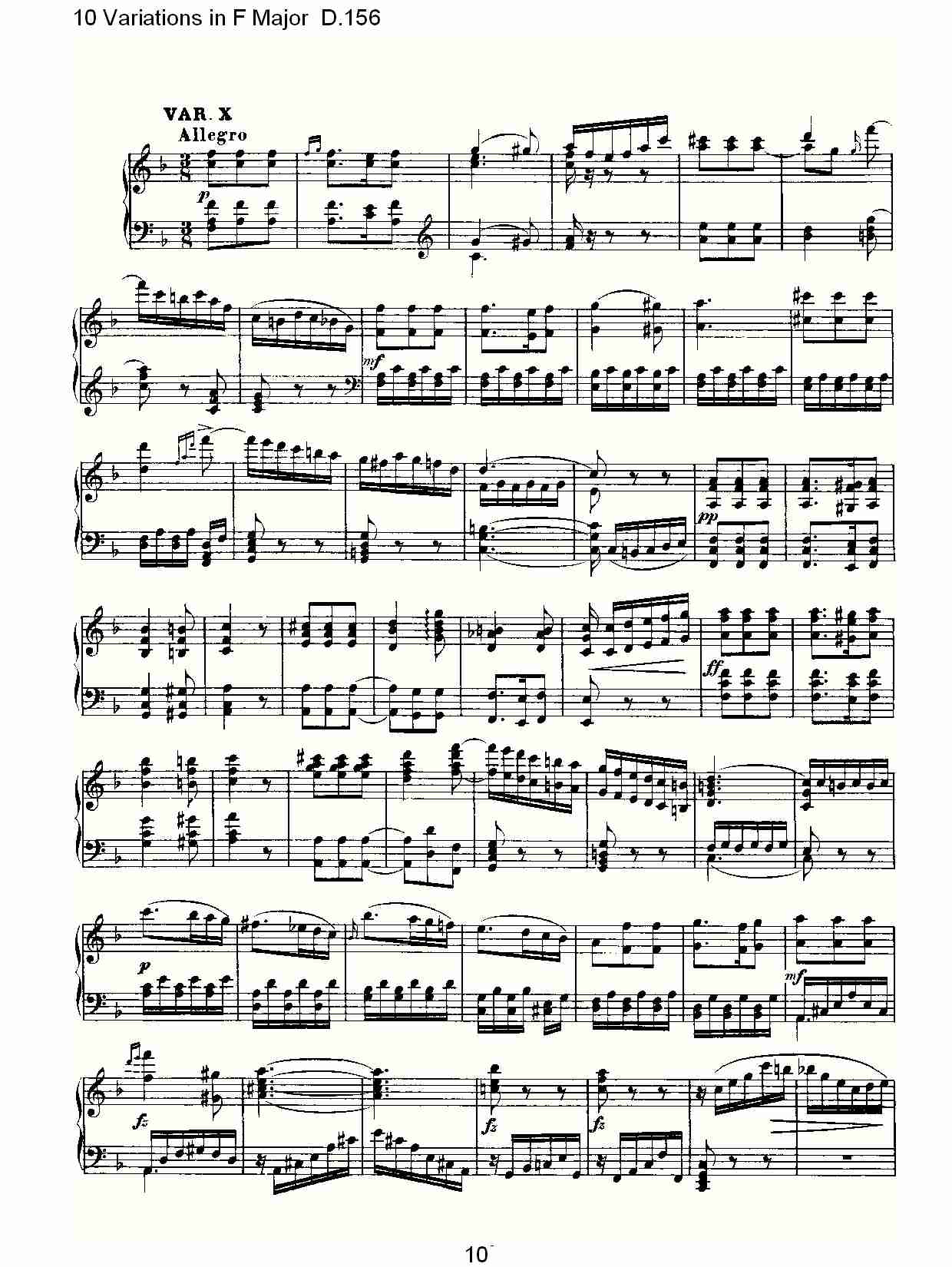 10 Variations in F Major D.156   F大调10变奏曲D.156（二）总谱（图5）