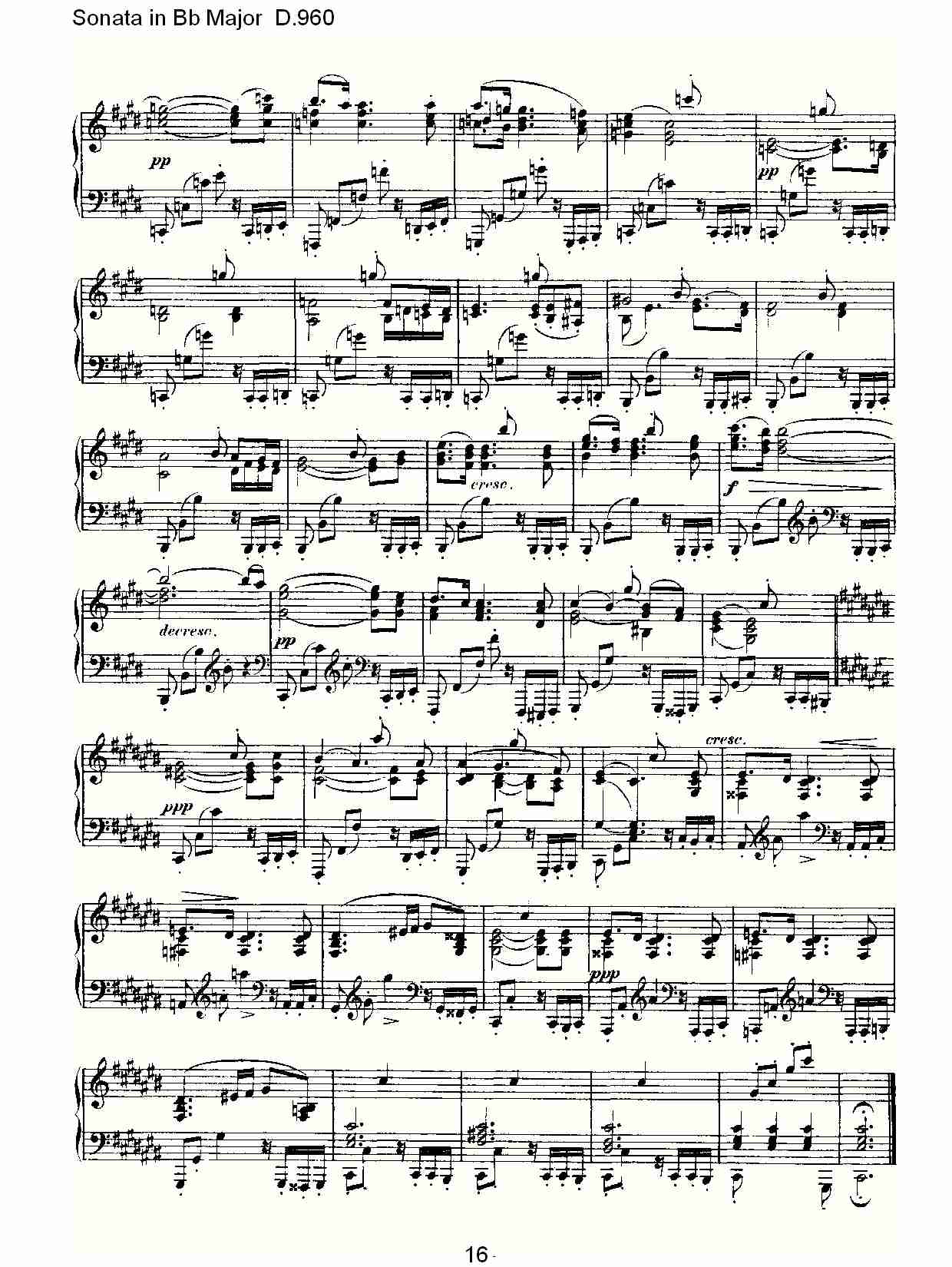 Sonata in Bb Major D.960  Bb大调奏鸣曲D.960（四）总谱（图1）