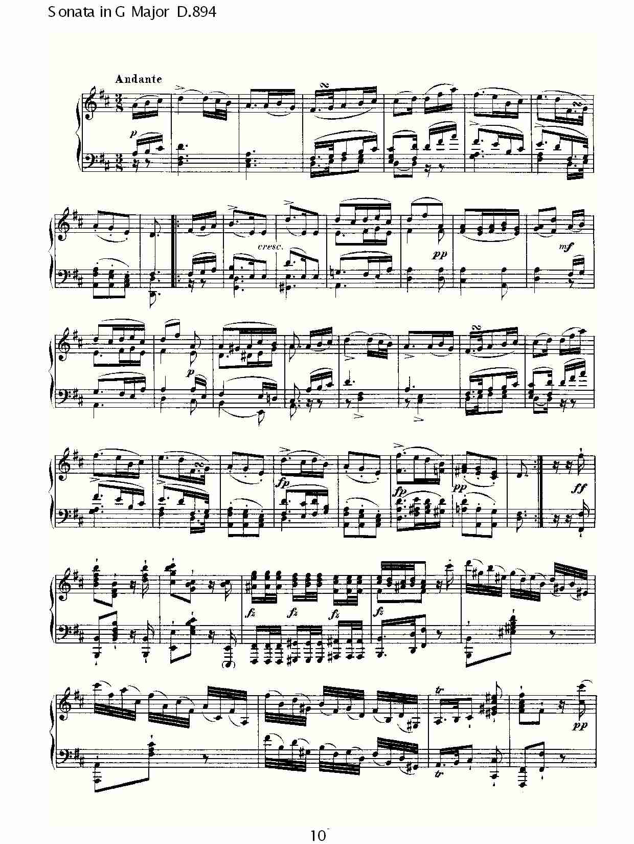 Sonata in G Major D.894 G大调奏鸣曲D.894（二）总谱（图5）