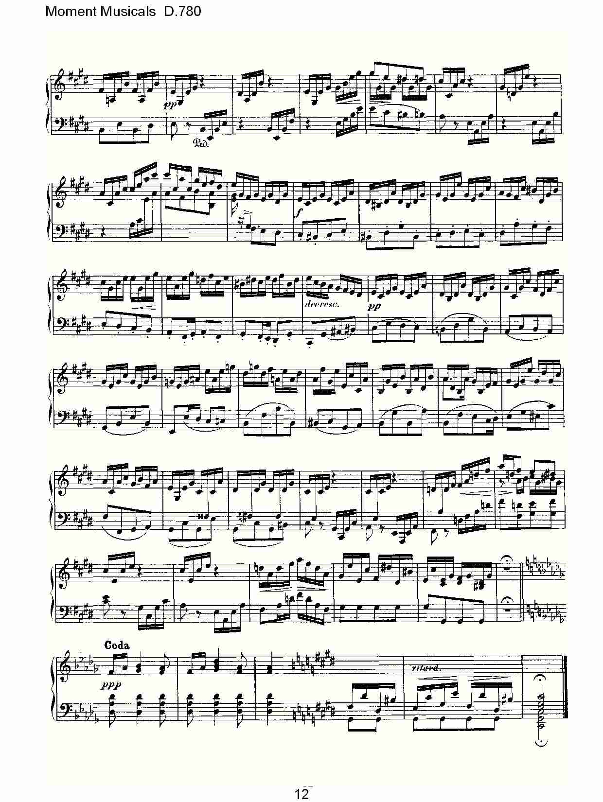 Moment Musicals D.780（三）总谱（图2）