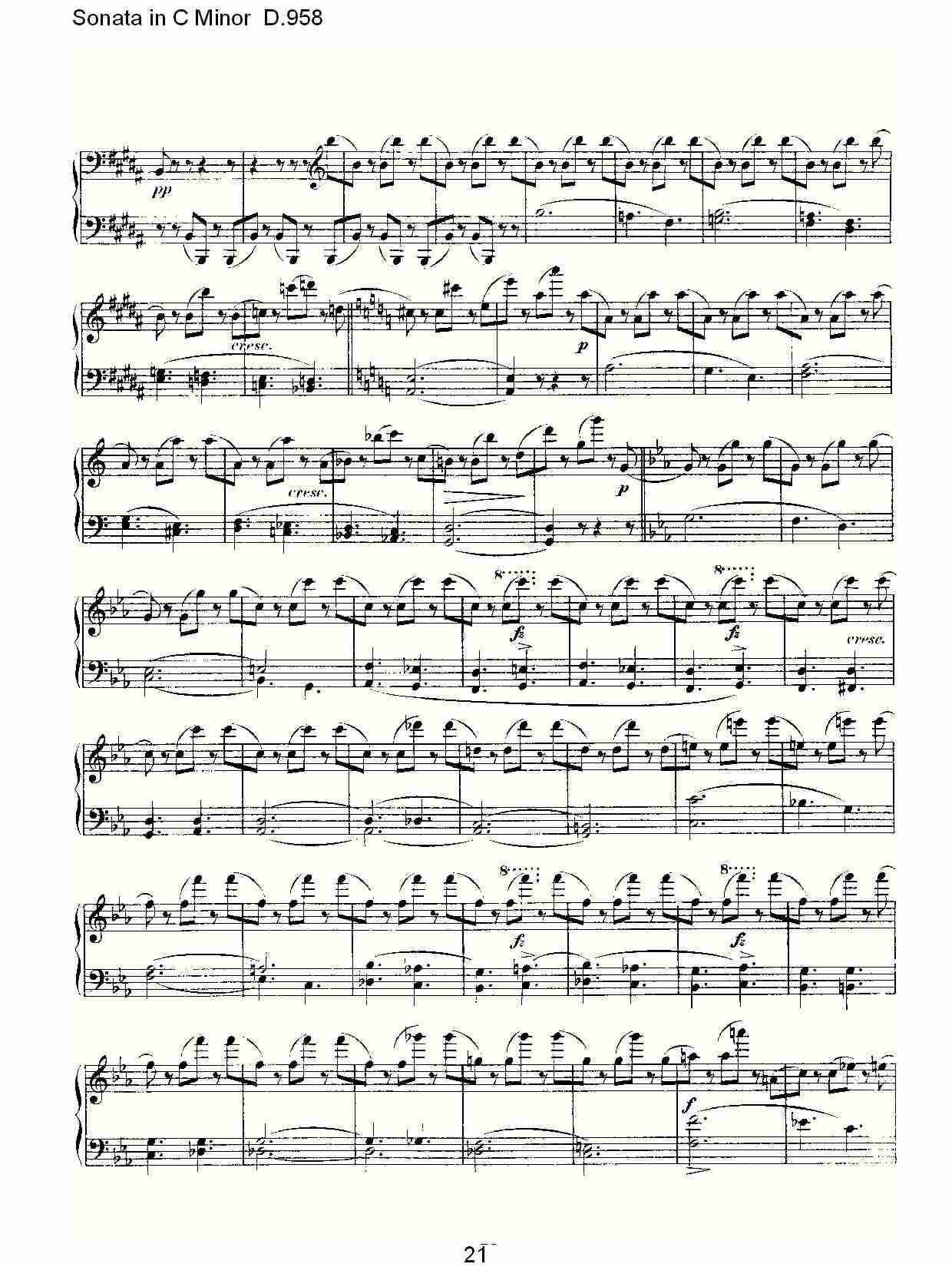 Sonata in C Minor D.958  C小调奏鸣曲D.958（五）总谱（图1）