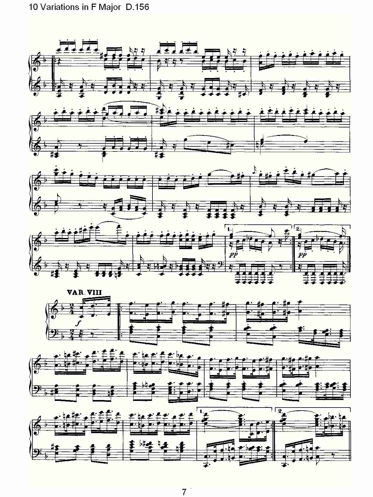 10 Variations in F Major D.156   F大调10变奏曲D.156（二）总谱（图2）