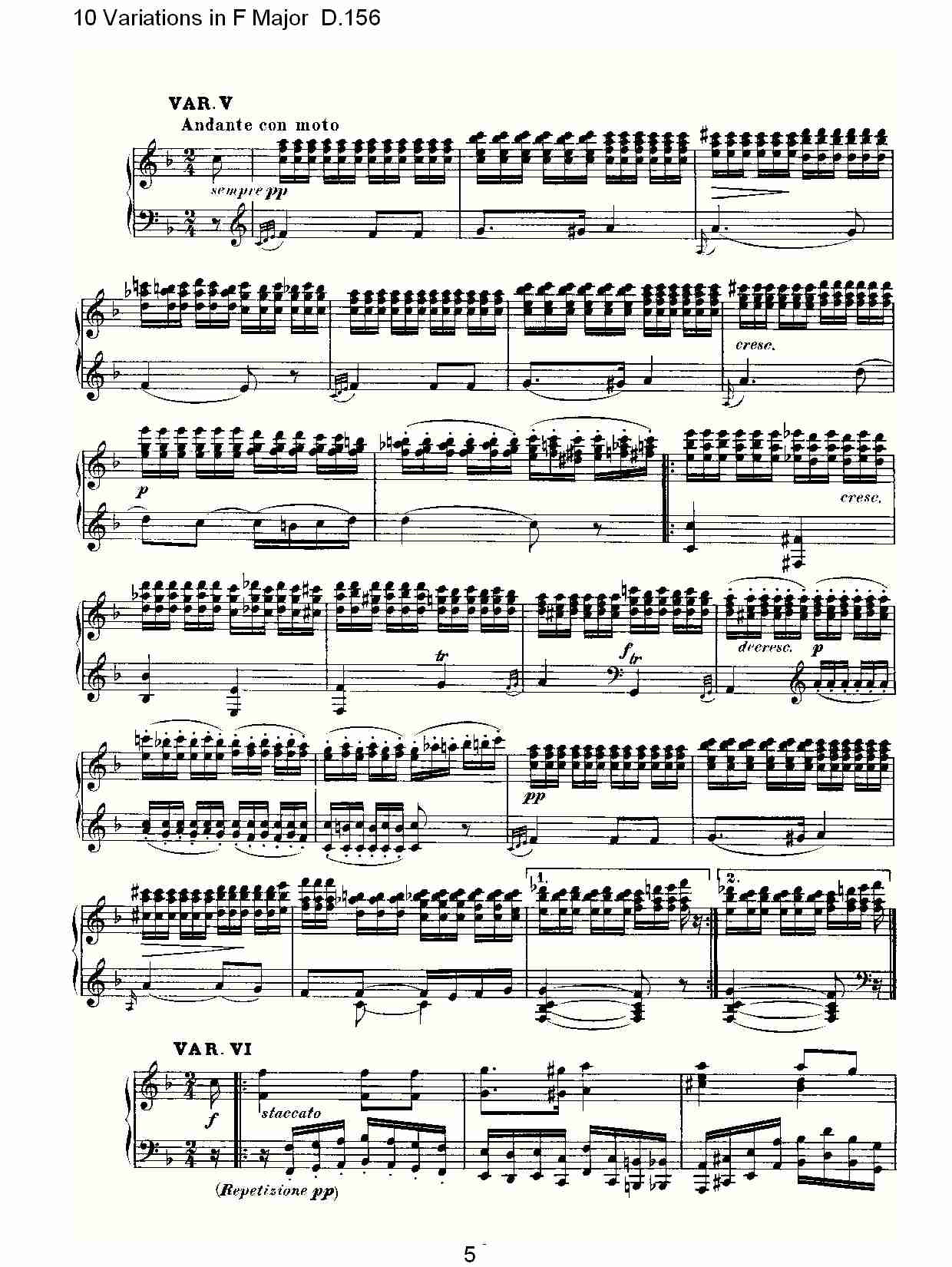 10 Variations in F Major D.156   F大调10变奏曲D.156（一）总谱（图5）