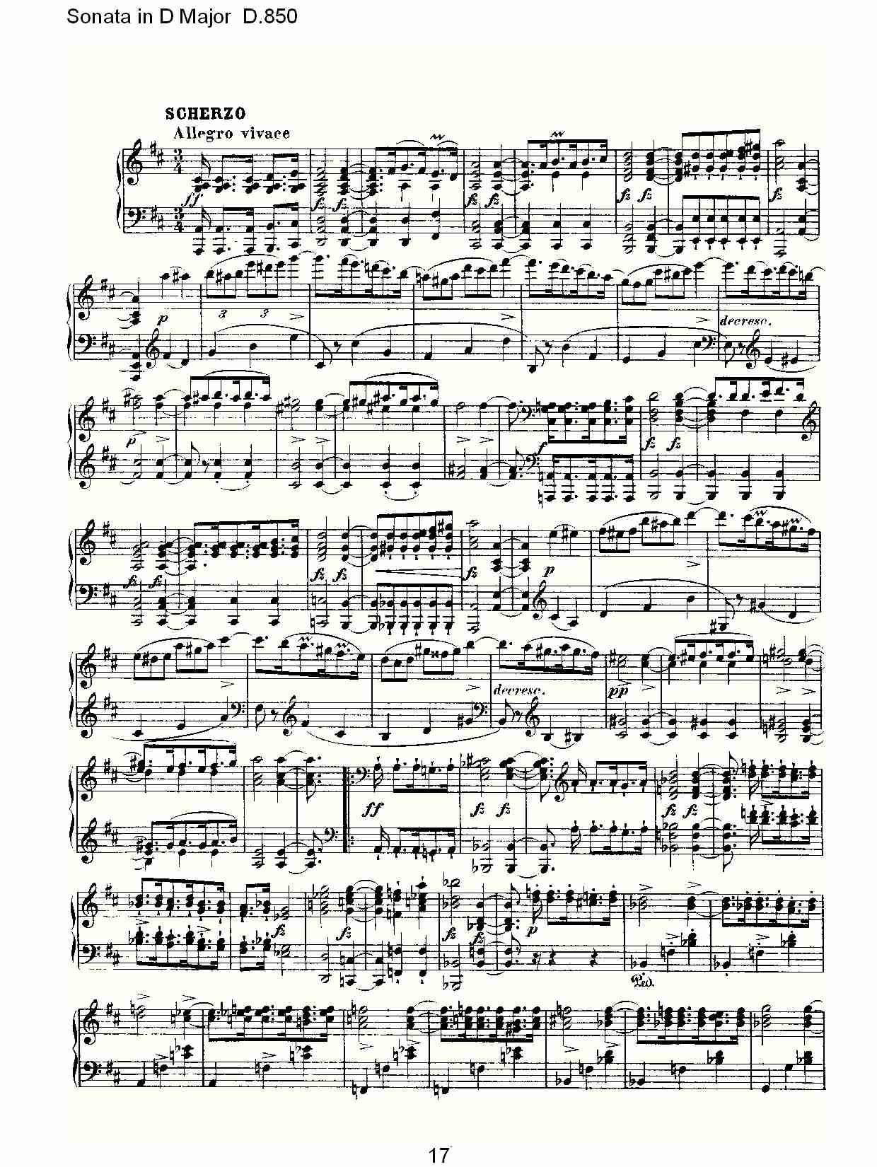 Sonata in D Major D.850   D大调奏鸣曲D.850（四）总谱（图5）