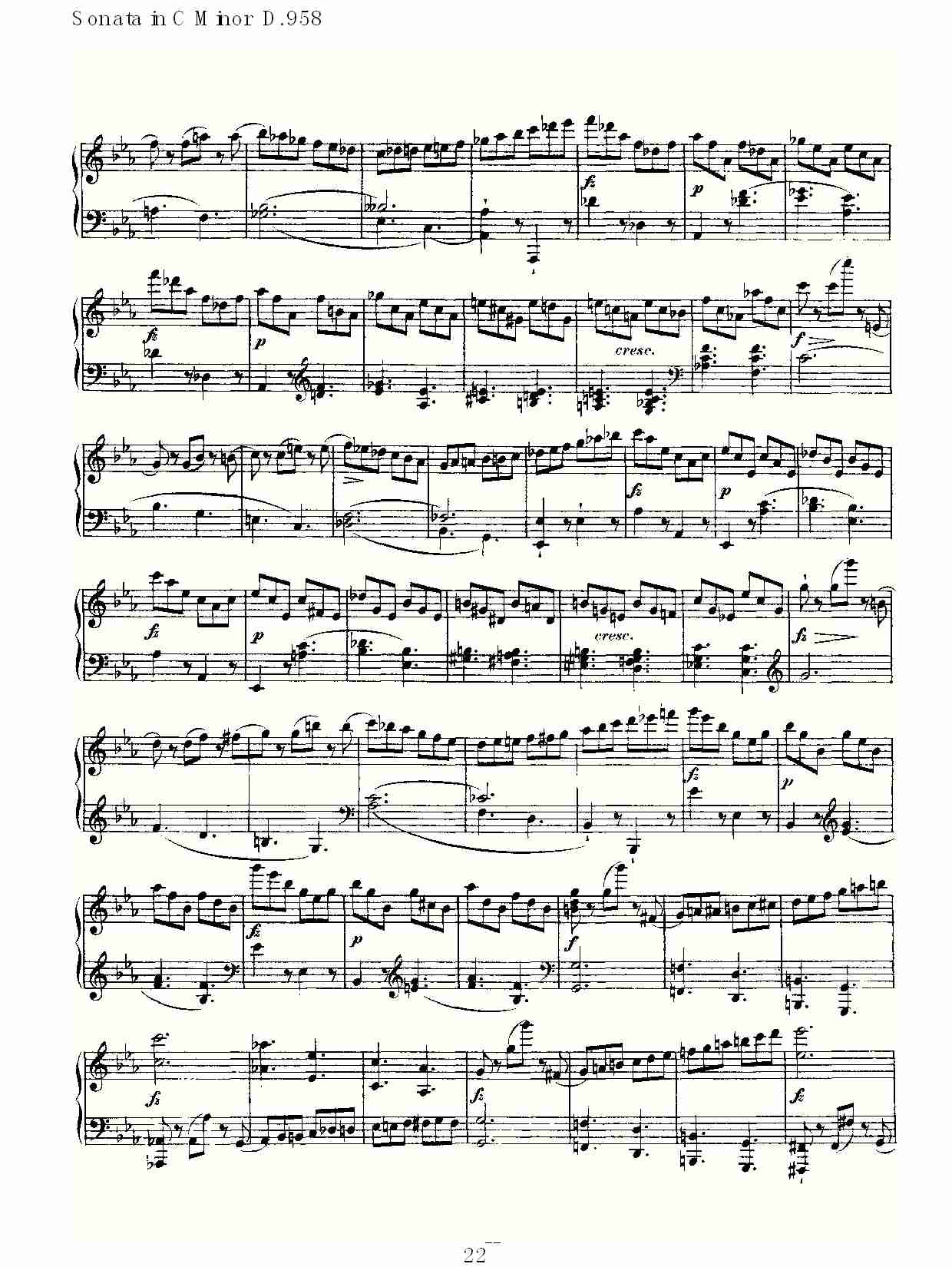 Sonata in C Minor D.958  C小调奏鸣曲D.958（五）总谱（图2）