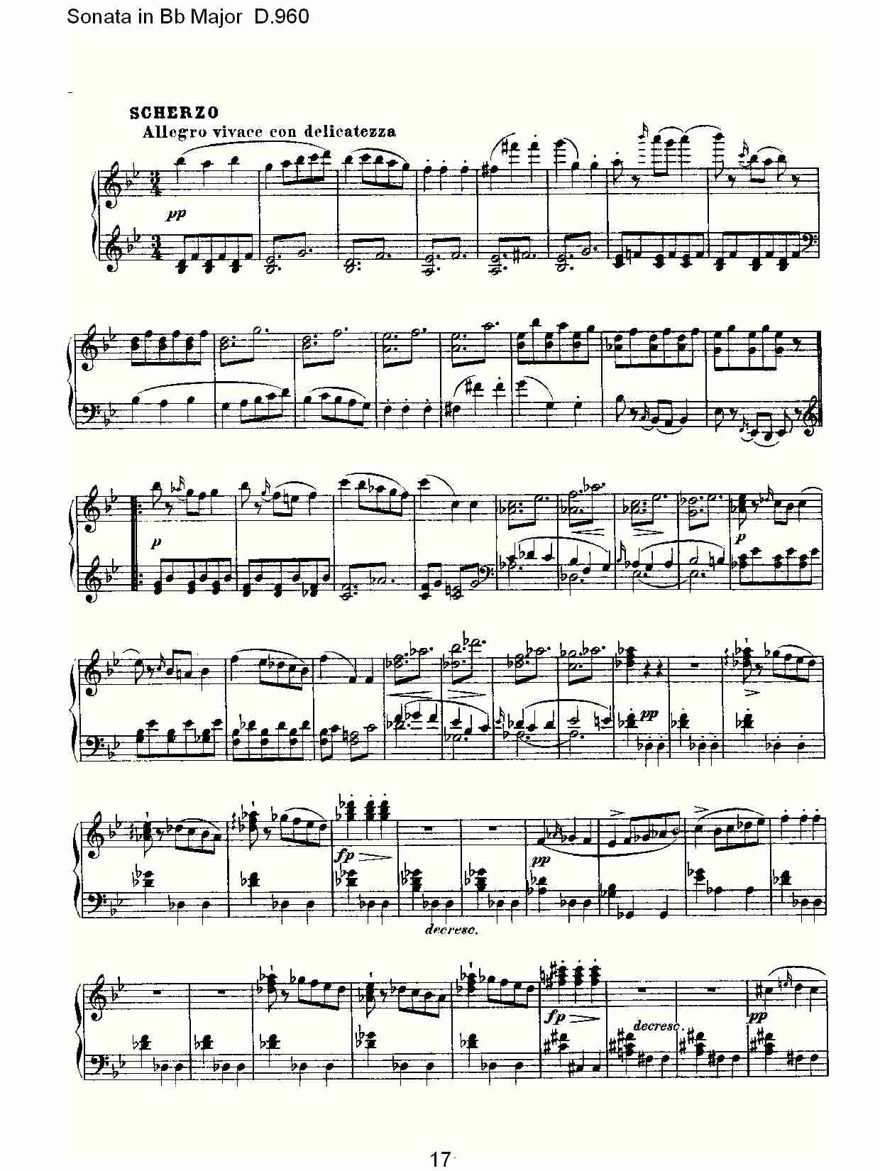 Sonata in Bb Major D.960  Bb大调奏鸣曲D.960（四）总谱（图2）