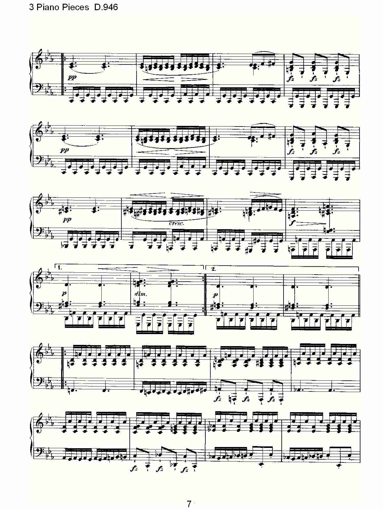 3 Piano Pieces D.946   钢琴三联奏D.946（二）总谱（图2）