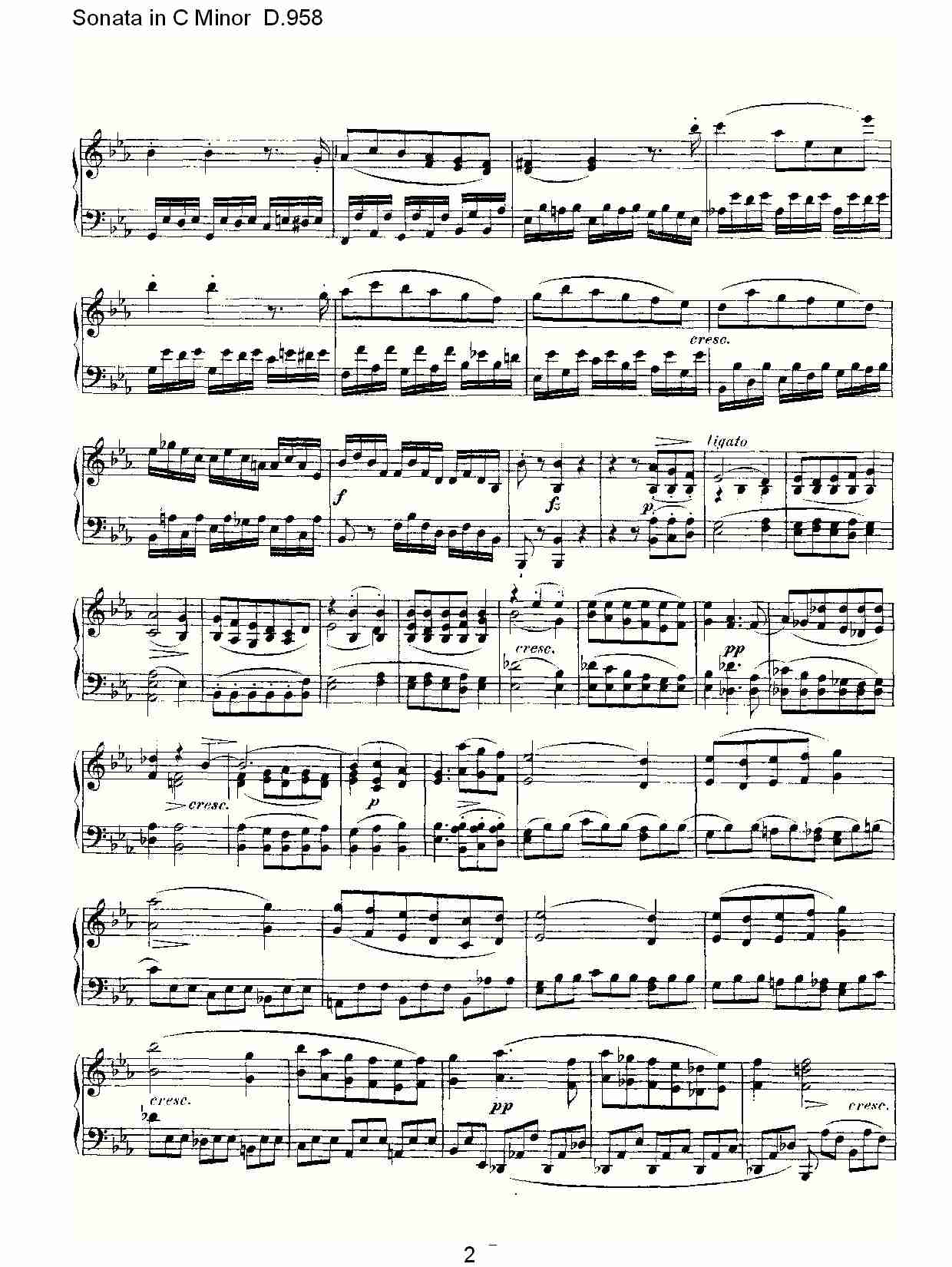 Sonata in C Minor D.958  C小调奏鸣曲D.958（一）总谱（图2）