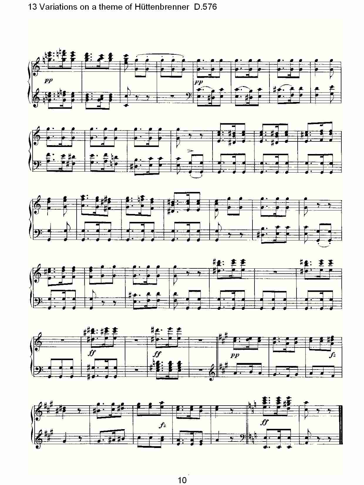 Hüttenbrenner主题13变奏曲D.576（二）总谱（图5）