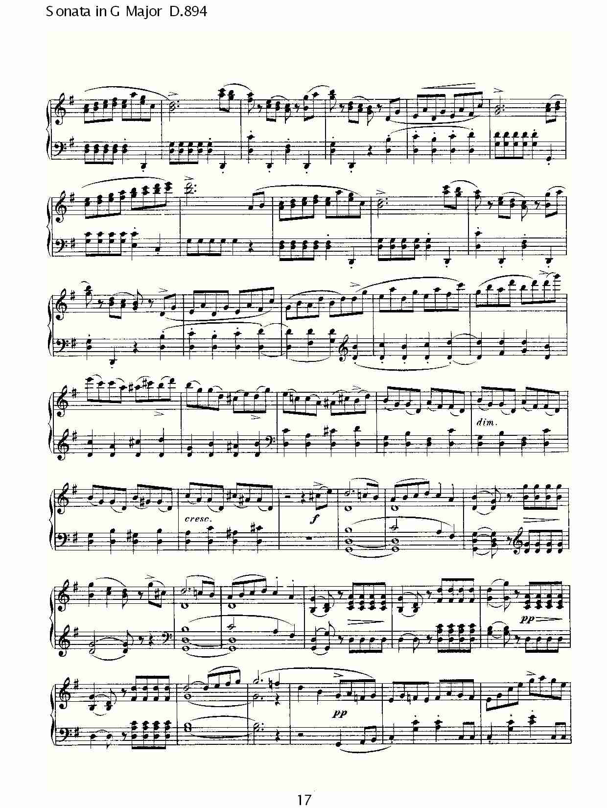 Sonata in G Major D.894 G大调奏鸣曲D.894（四）总谱（图2）