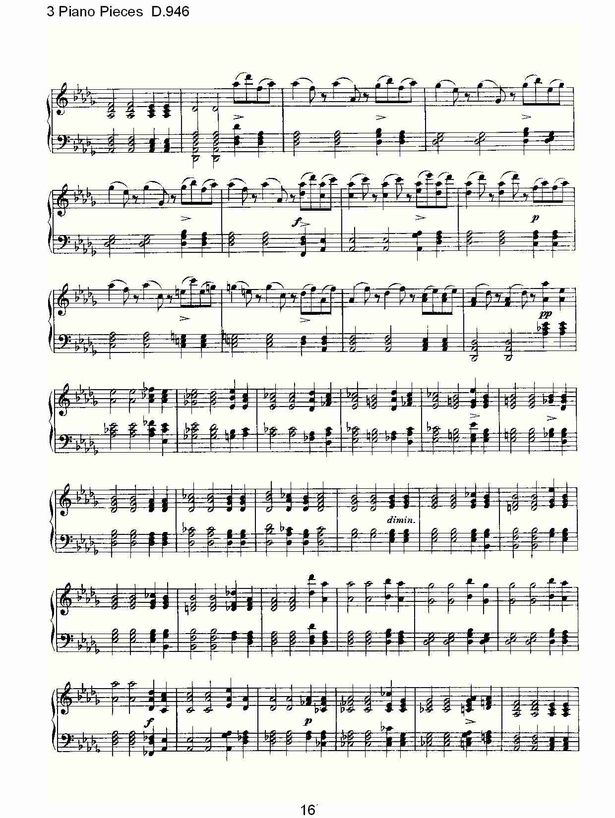3 Piano Pieces D.946   钢琴三联奏D.946（四）总谱（图1）