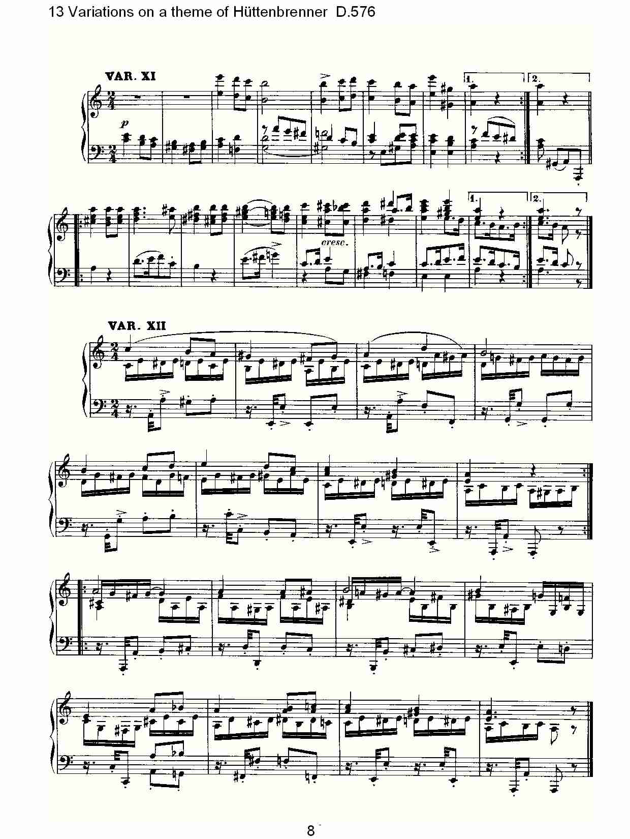 Hüttenbrenner主题13变奏曲D.576（二）总谱（图3）
