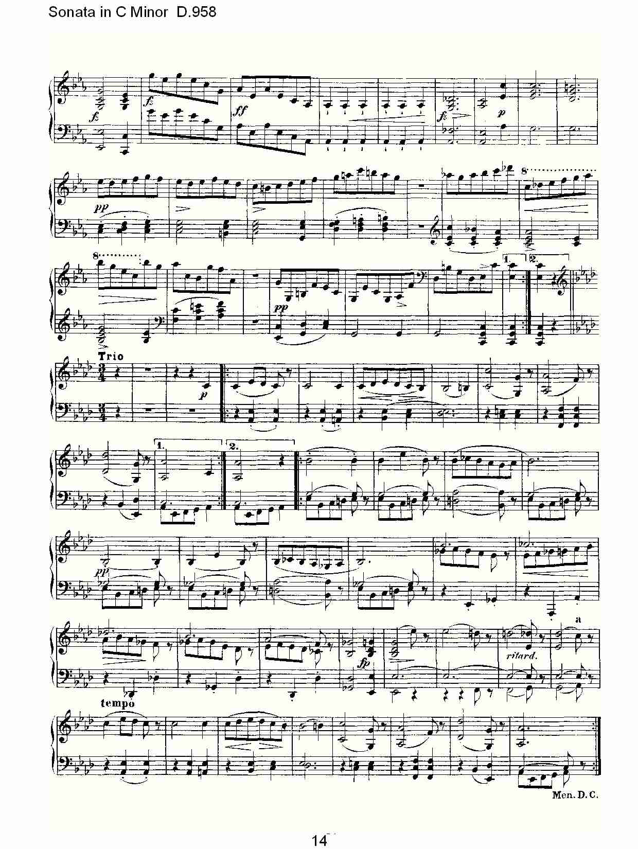 Sonata in C Minor D.958  C小调奏鸣曲D.958（三）总谱（图4）