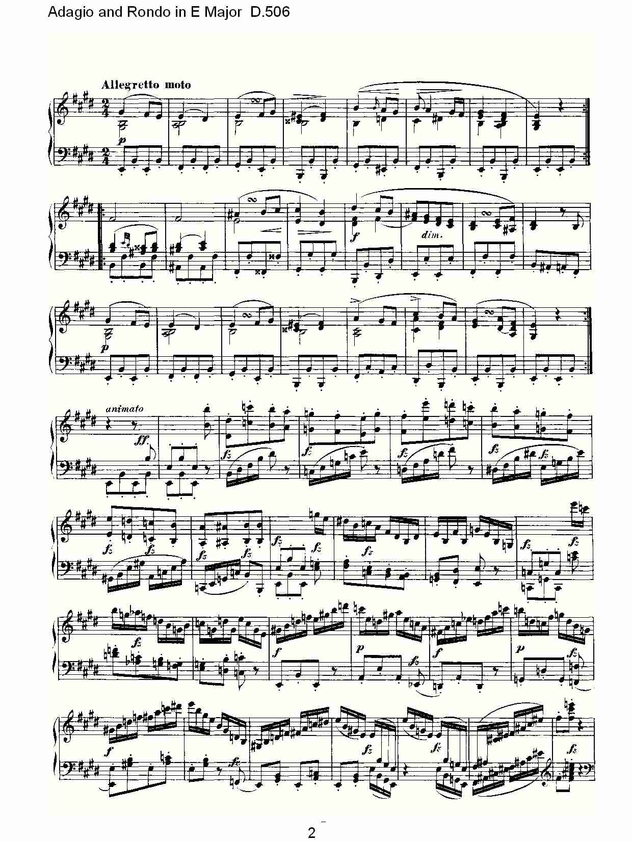 E大调柔板回旋曲D.506（一）总谱（图2）